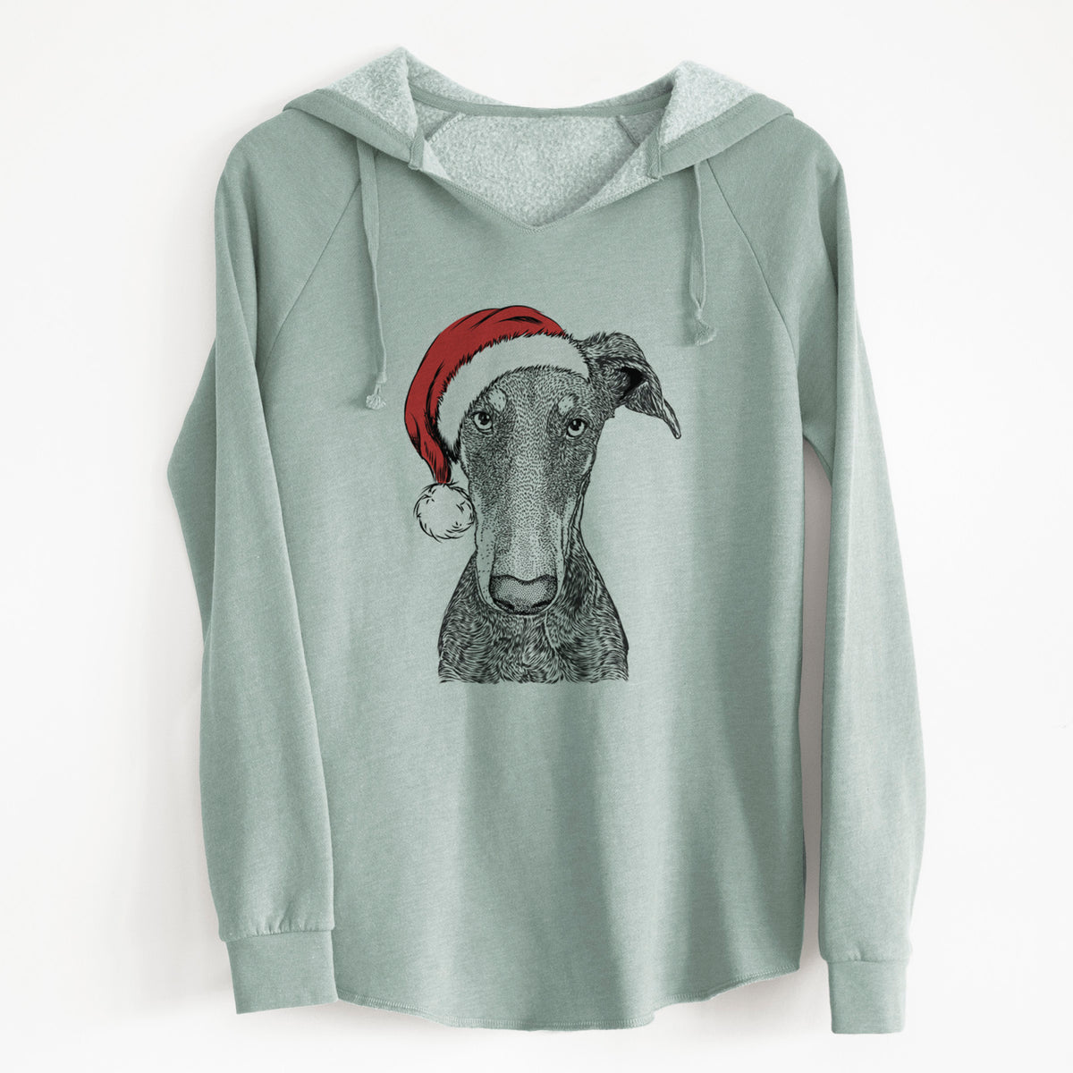 Santa Princess Fiona the Doberman Pinscher - Cali Wave Hooded Sweatshirt