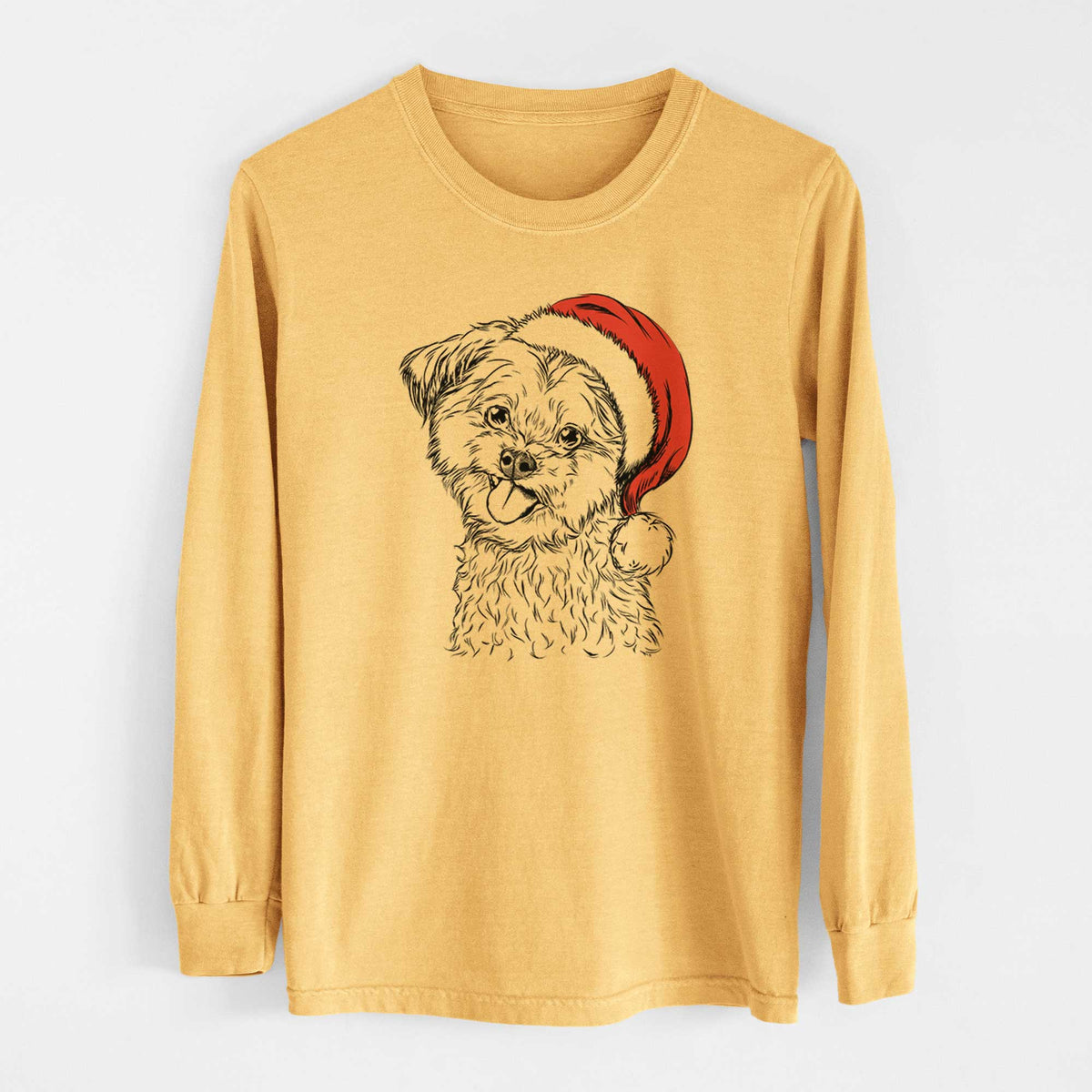 Santa Puff the Malshi - Heavyweight 100% Cotton Long Sleeve