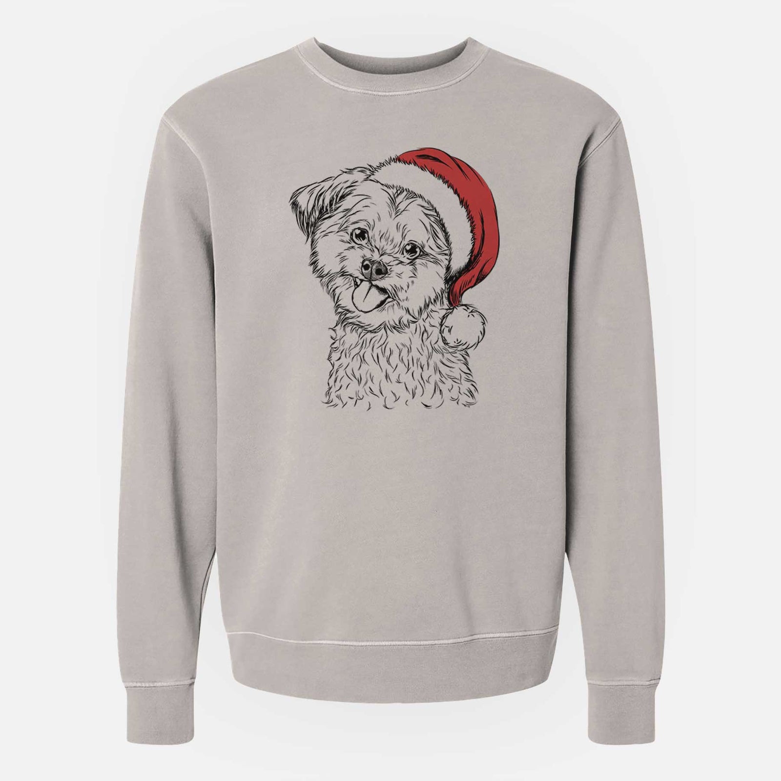 Santa Puff the Malshi - Unisex Pigment Dyed Crew Sweatshirt