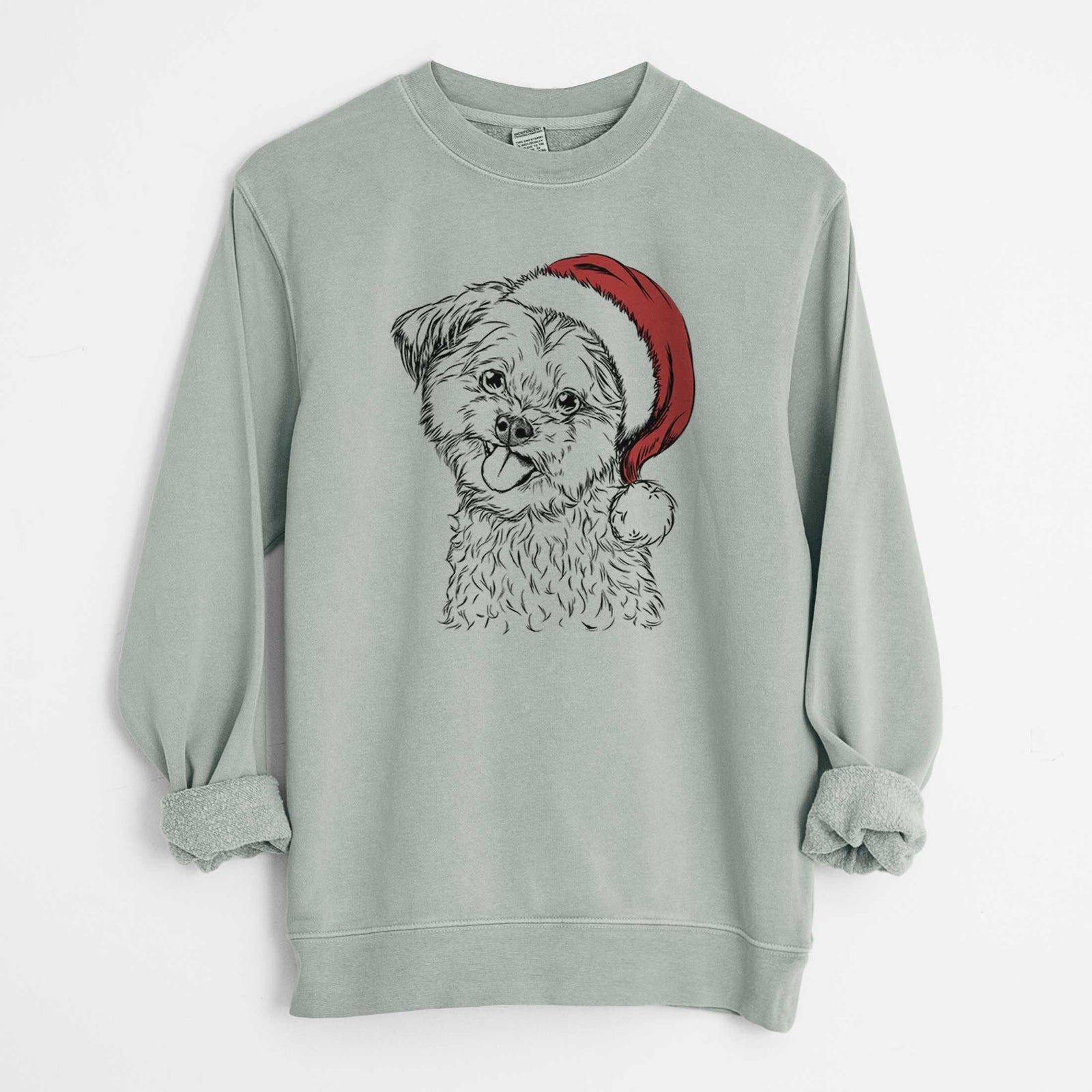 Santa Puff the Malshi - Unisex Pigment Dyed Crew Sweatshirt