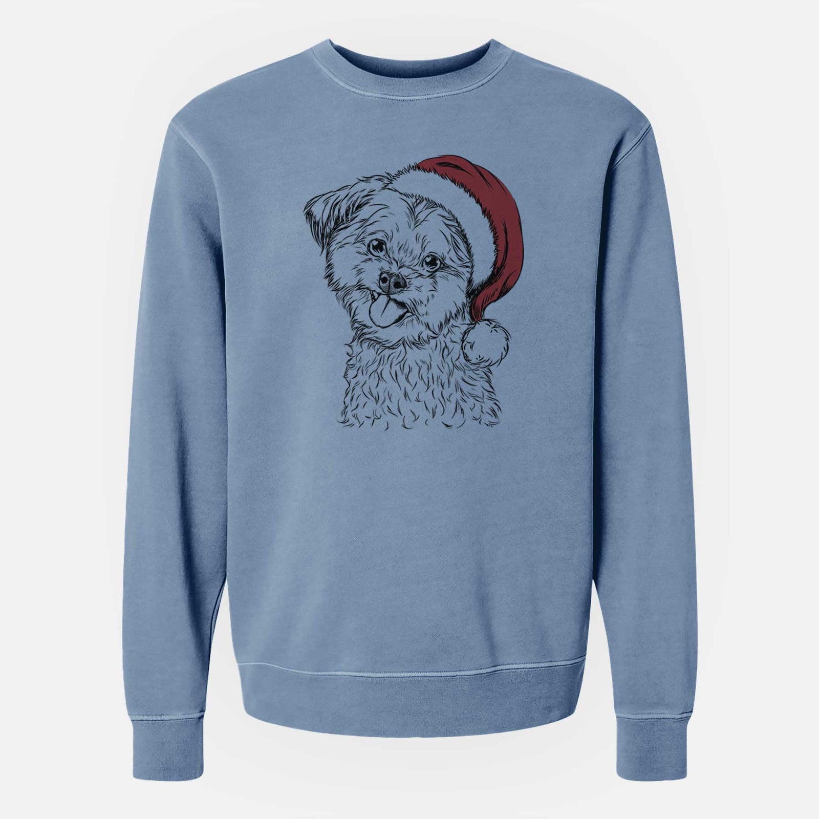 Santa Puff the Malshi - Unisex Pigment Dyed Crew Sweatshirt