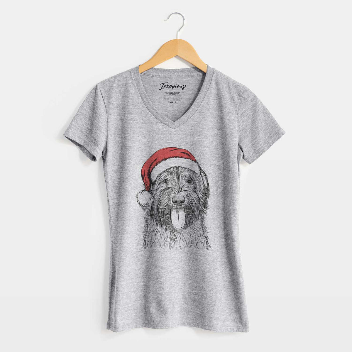 Santa Puig the Catalan Sheepdog - Women's V-neck Shirt