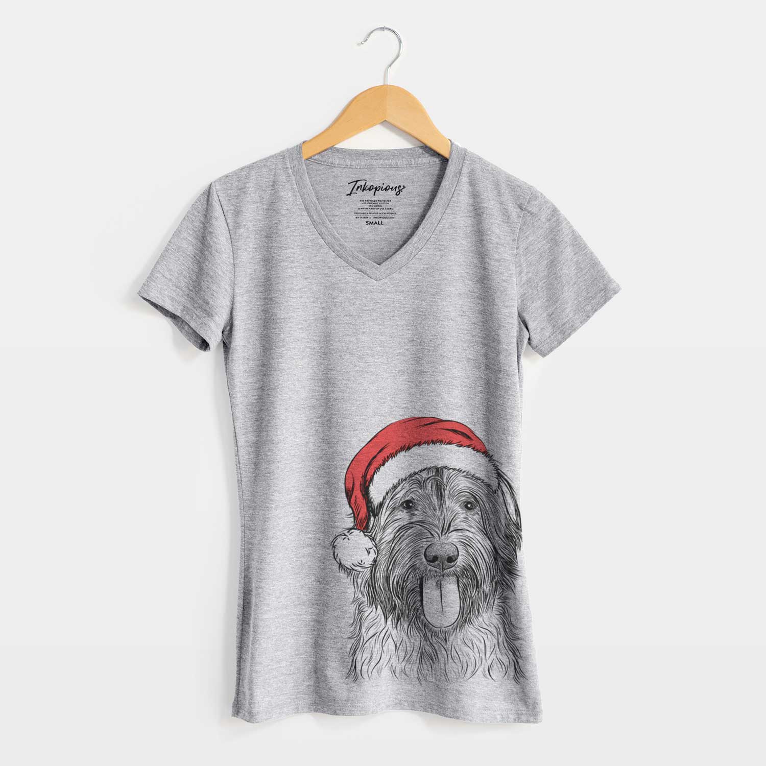 Santa Puig the Catalan Sheepdog - Women's V-neck Shirt