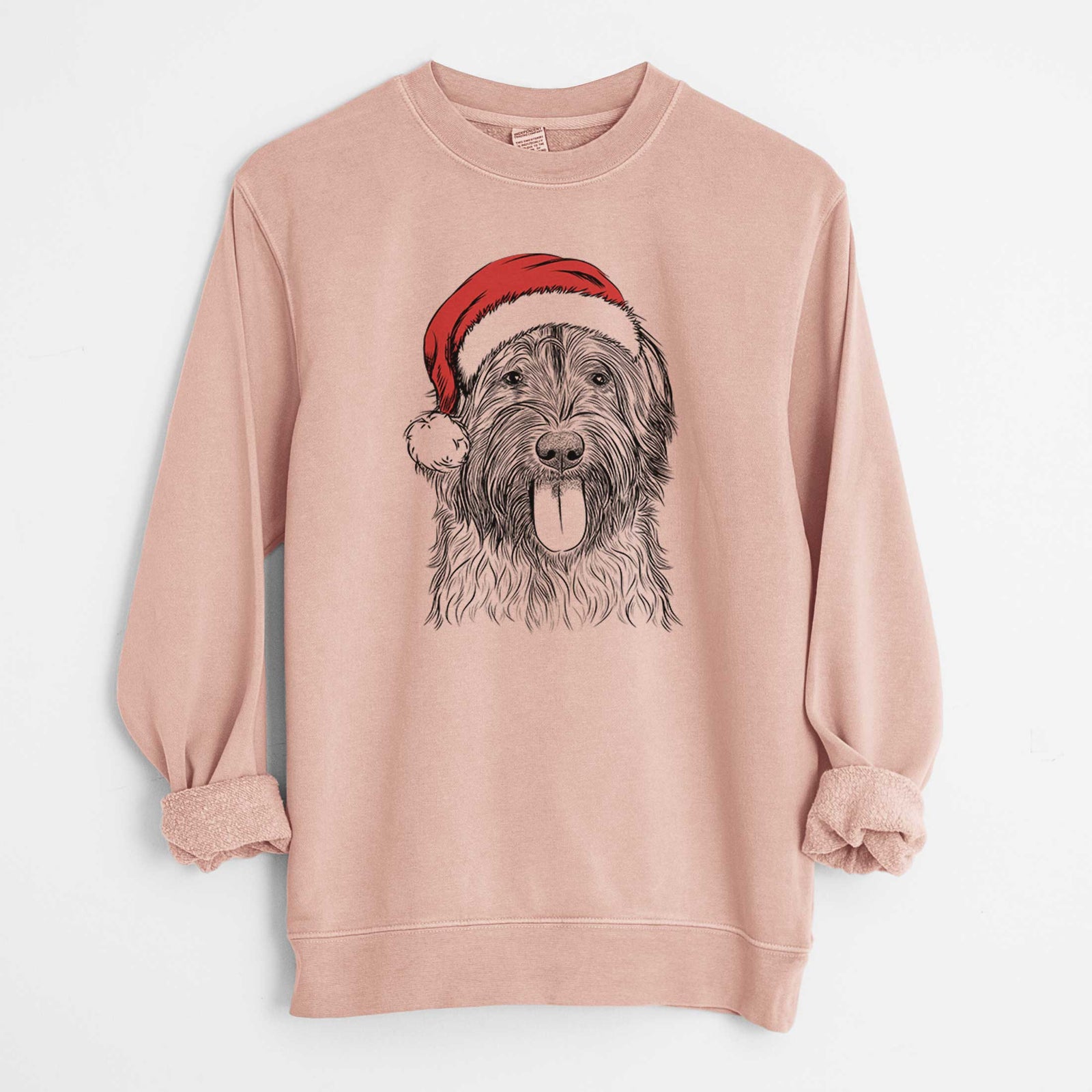 Santa Puig the Catalan Sheepdog - Unisex Pigment Dyed Crew Sweatshirt