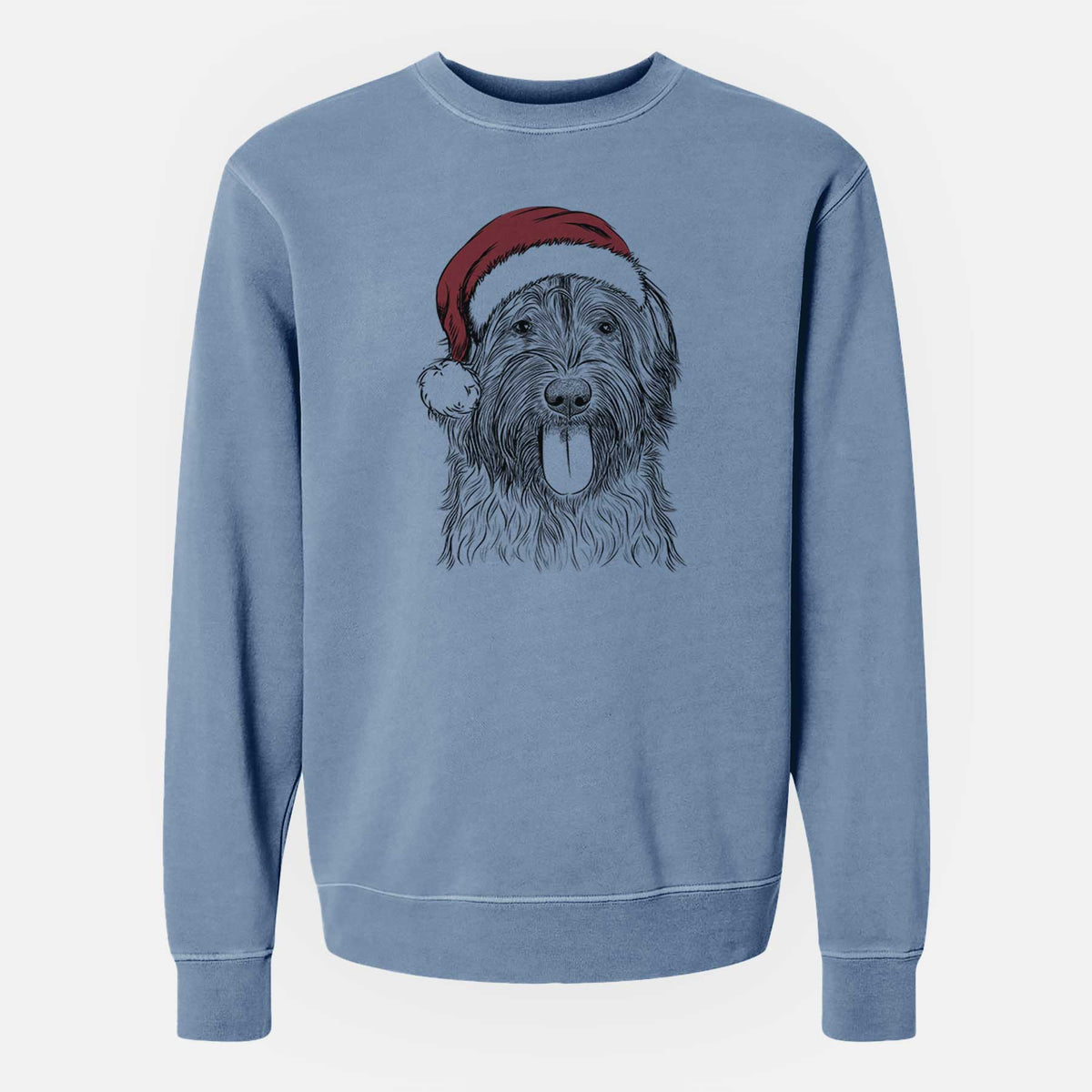 Santa Puig the Catalan Sheepdog - Unisex Pigment Dyed Crew Sweatshirt