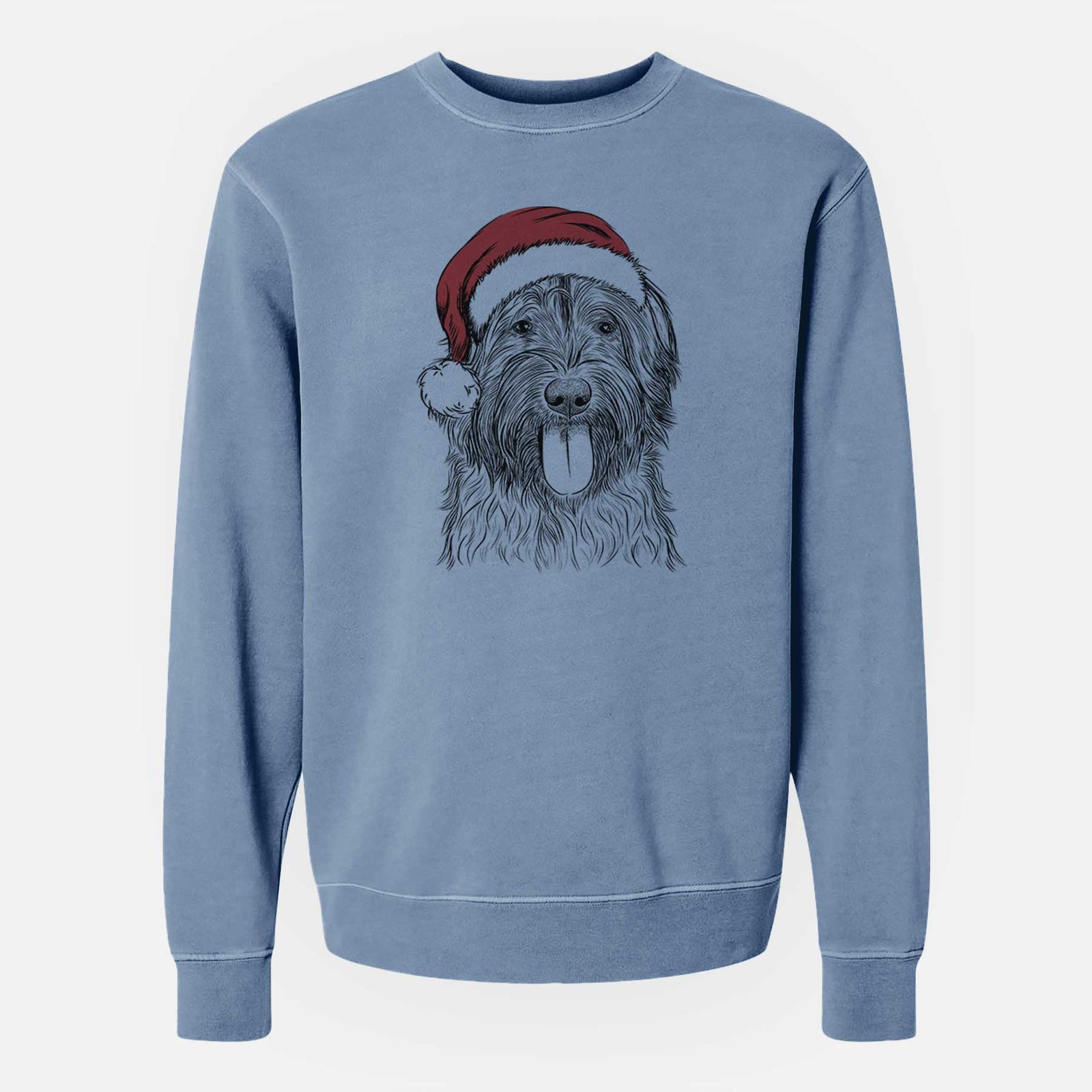 Santa Puig the Catalan Sheepdog - Unisex Pigment Dyed Crew Sweatshirt