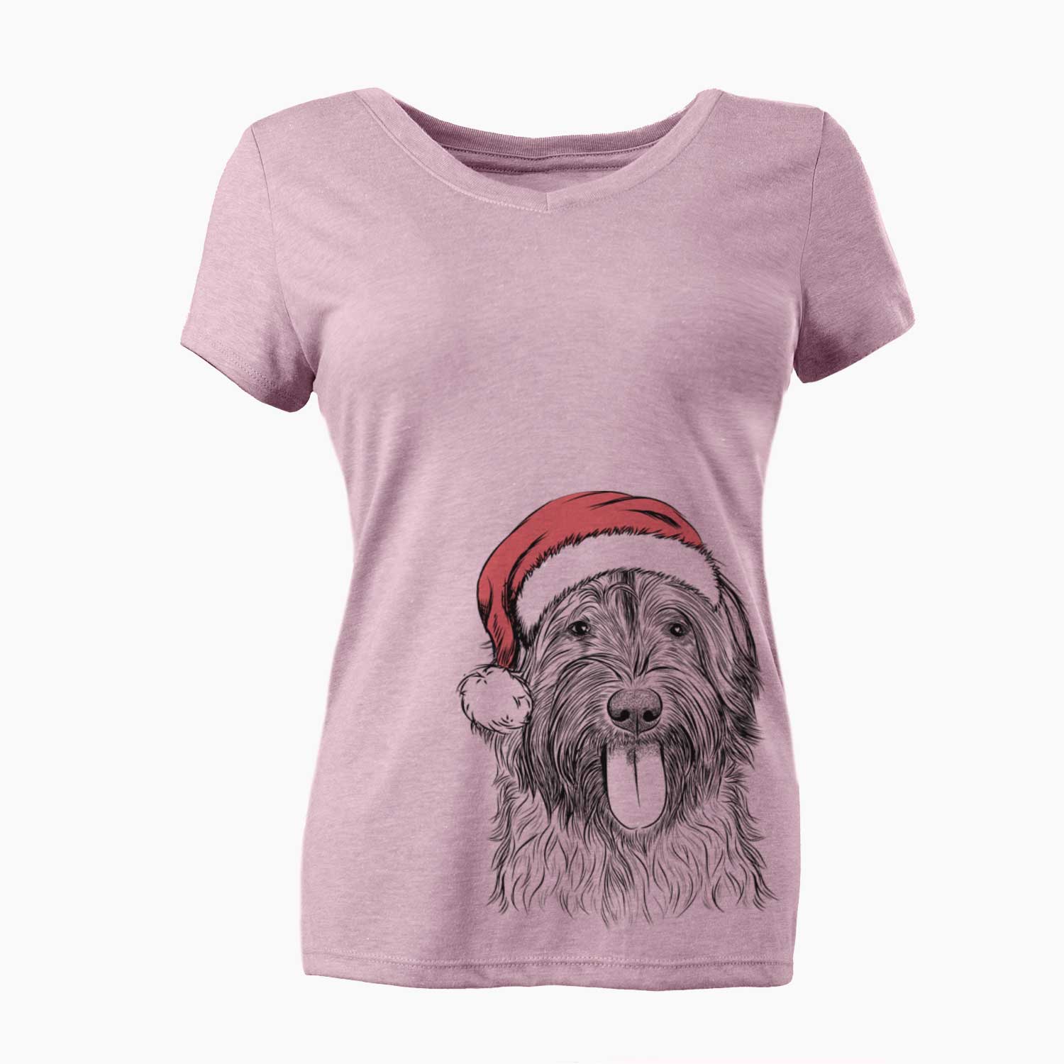 Santa Puig the Catalan Sheepdog - Women's V-neck Shirt