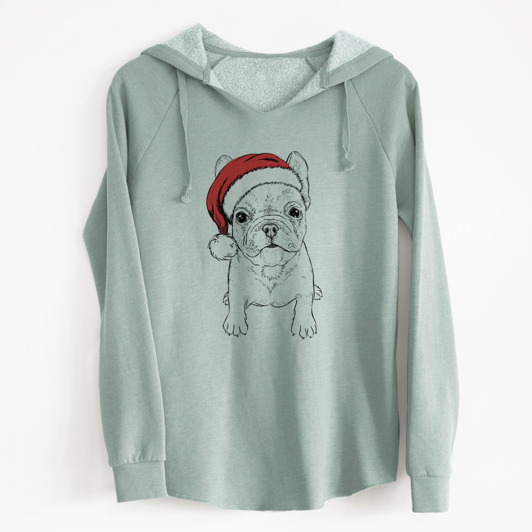 Santa Puppy Pierre the French Bulldog - Cali Wave Hooded Sweatshirt