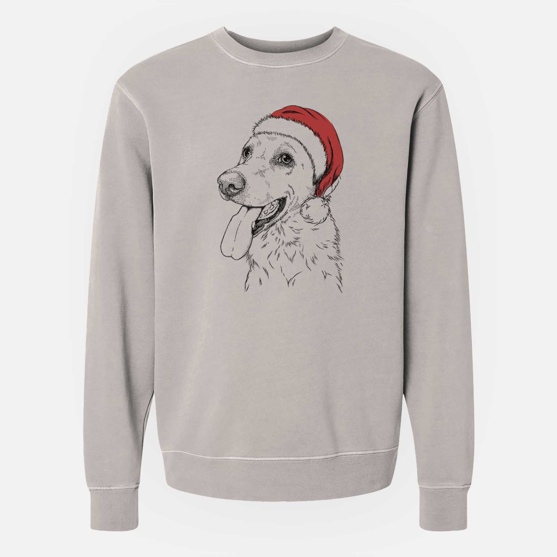 Santa Purl the British Lab - Unisex Pigment Dyed Crew Sweatshirt