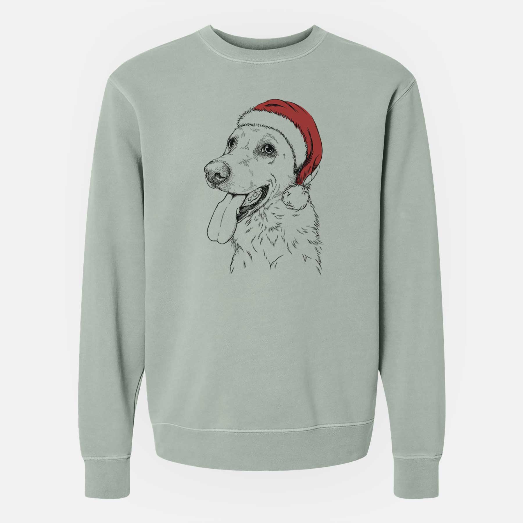 Santa Purl the British Lab - Unisex Pigment Dyed Crew Sweatshirt