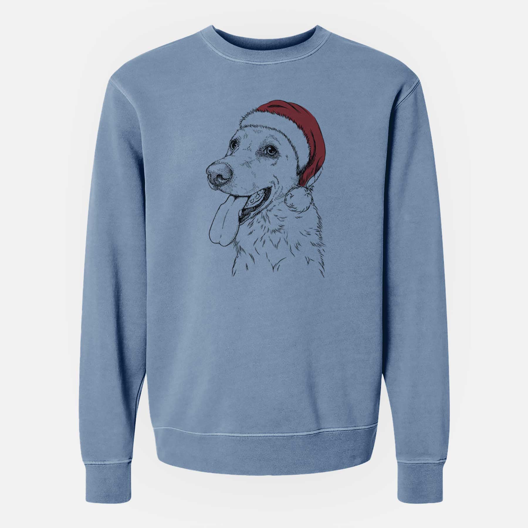 Santa Purl the British Lab - Unisex Pigment Dyed Crew Sweatshirt