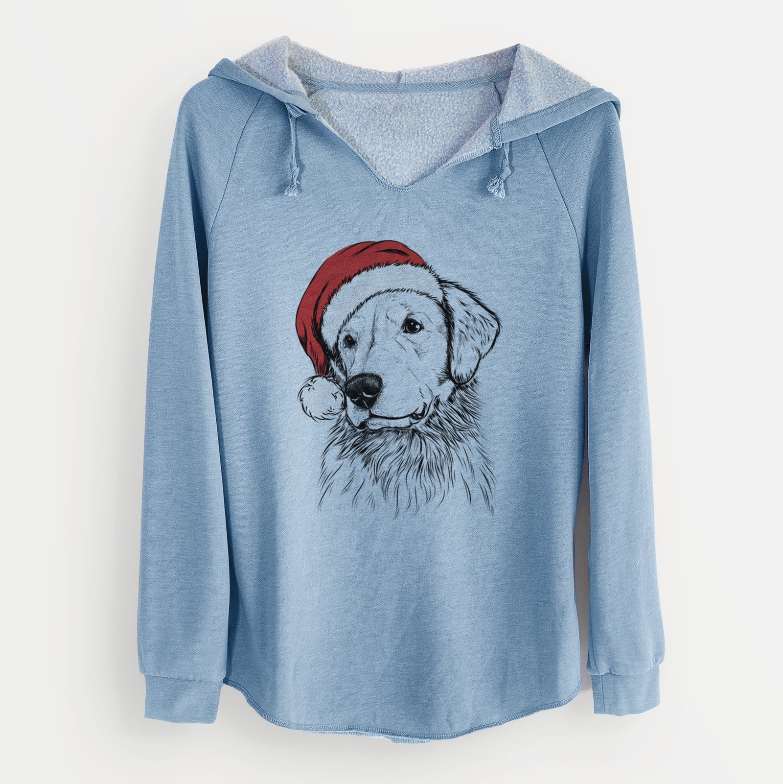 Santa Quinn the Golden Retriever - Cali Wave Hooded Sweatshirt