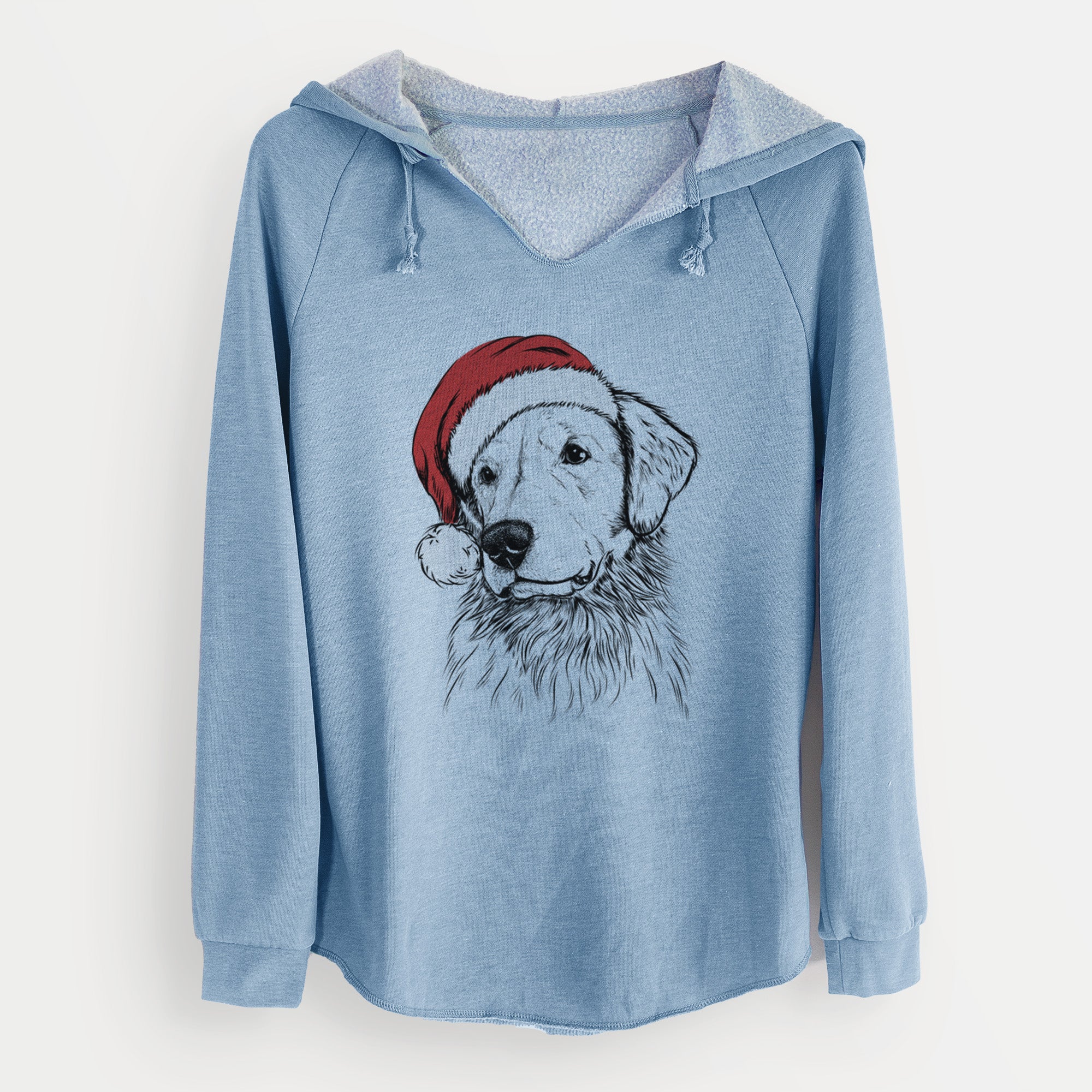 Santa Quinn the Golden Retriever - Cali Wave Hooded Sweatshirt