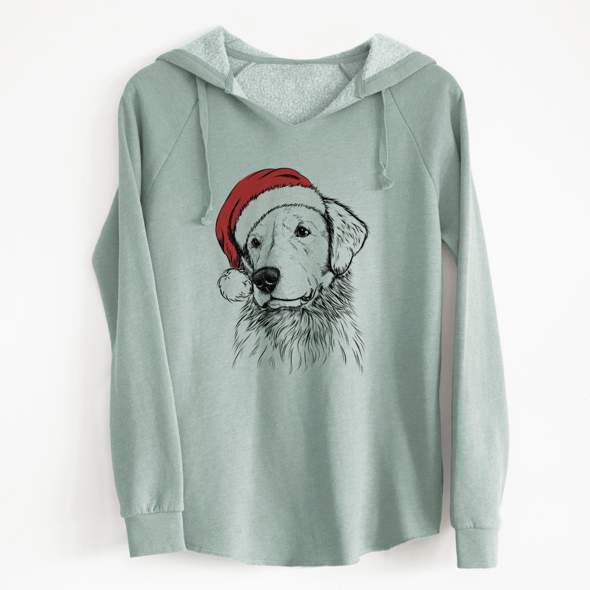 Santa Quinn the Golden Retriever - Cali Wave Hooded Sweatshirt