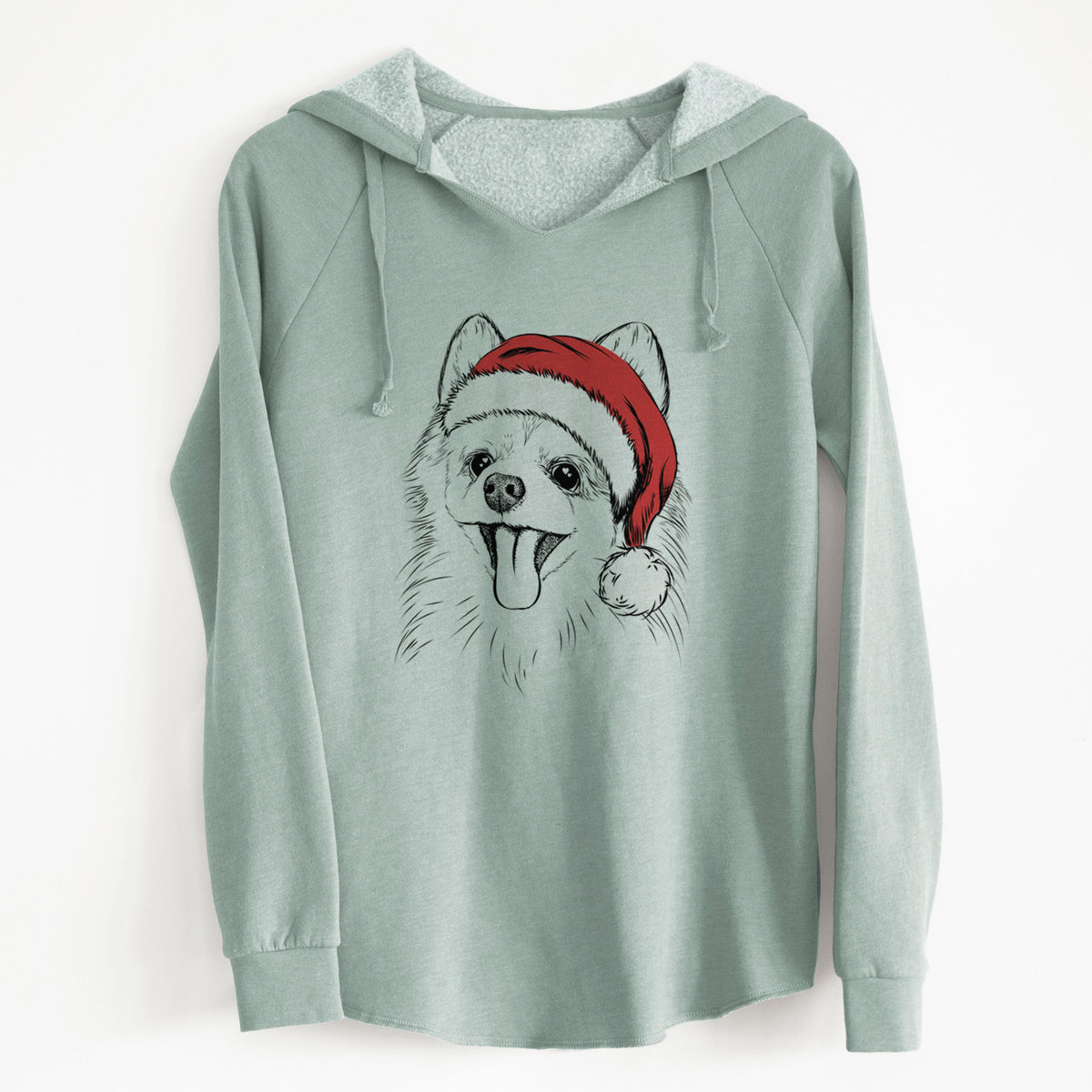 Santa Quinn the Pomeranian - Cali Wave Hooded Sweatshirt