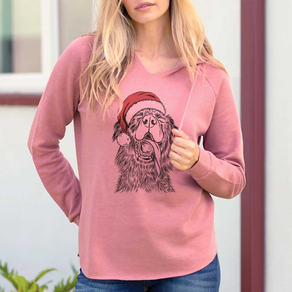 Santa Quint the Mixed Breed - Cali Wave Hooded Sweatshirt