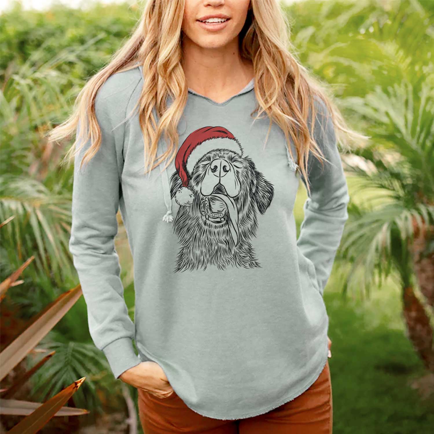 Santa Quint the Mixed Breed - Cali Wave Hooded Sweatshirt