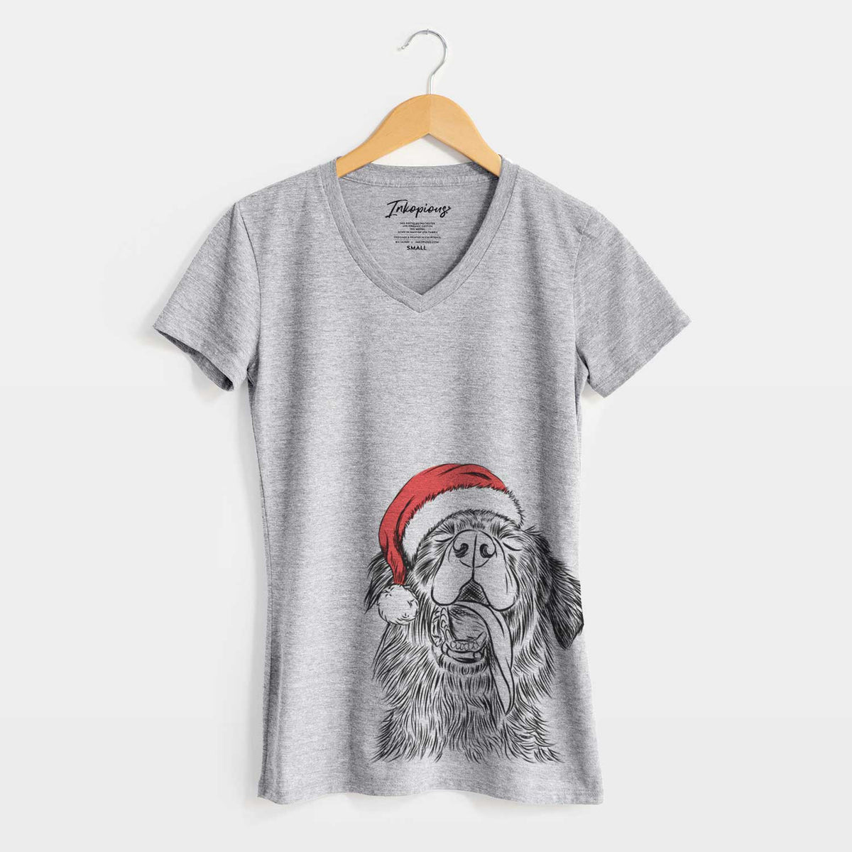 Santa Quint the Mixed Breed - Women's V-neck Shirt