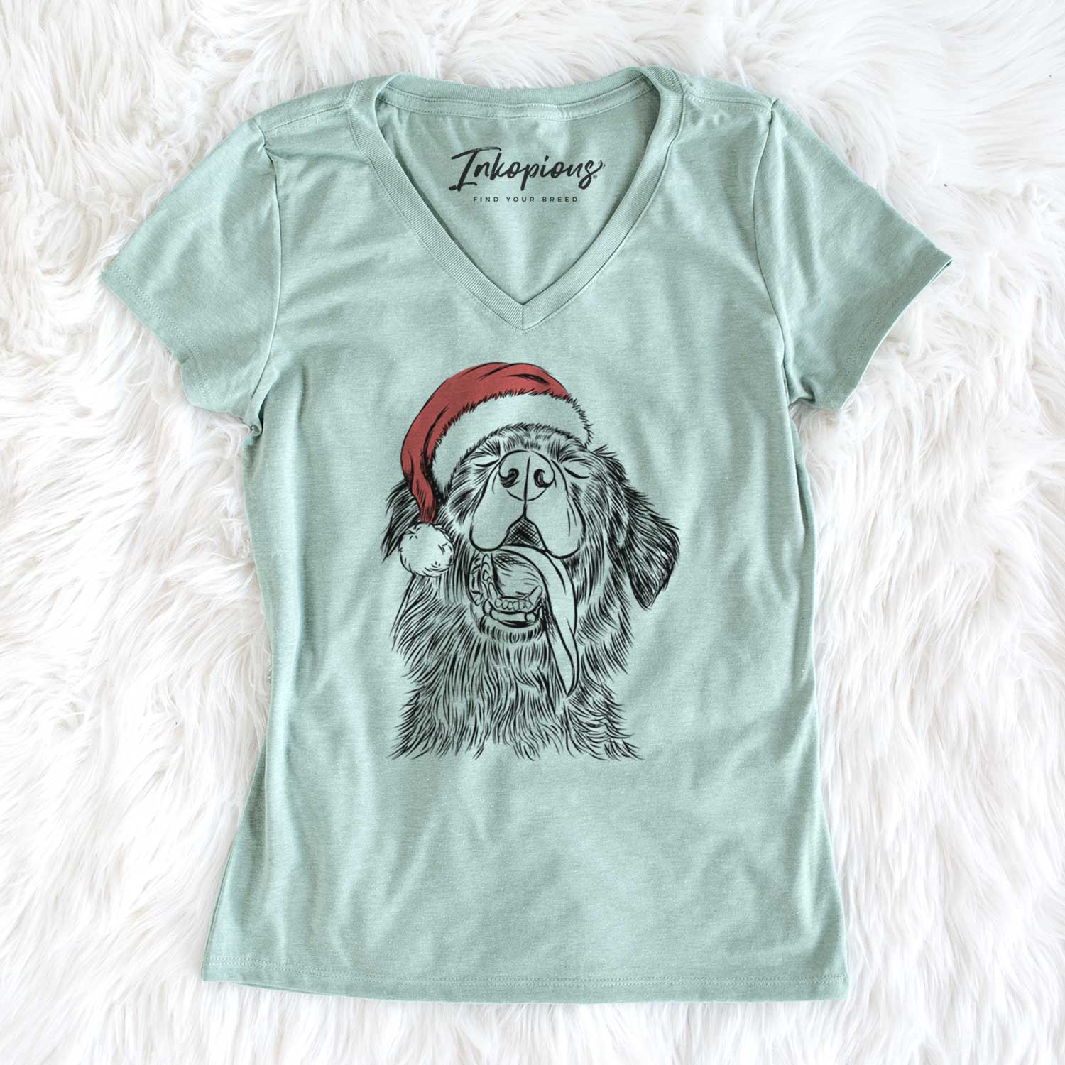 Santa Quint the Mixed Breed - Women's V-neck Shirt