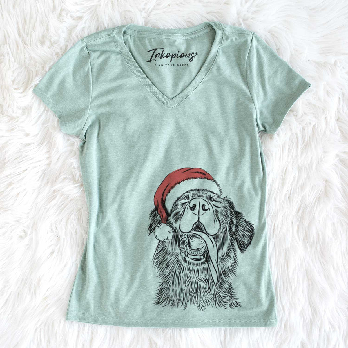 Santa Quint the Mixed Breed - Women's V-neck Shirt