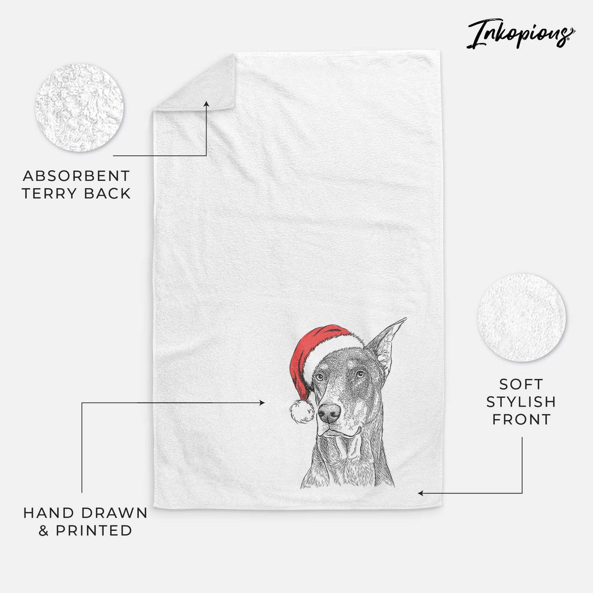 RJ the Doberman Pinscher Decorative Hand Towel