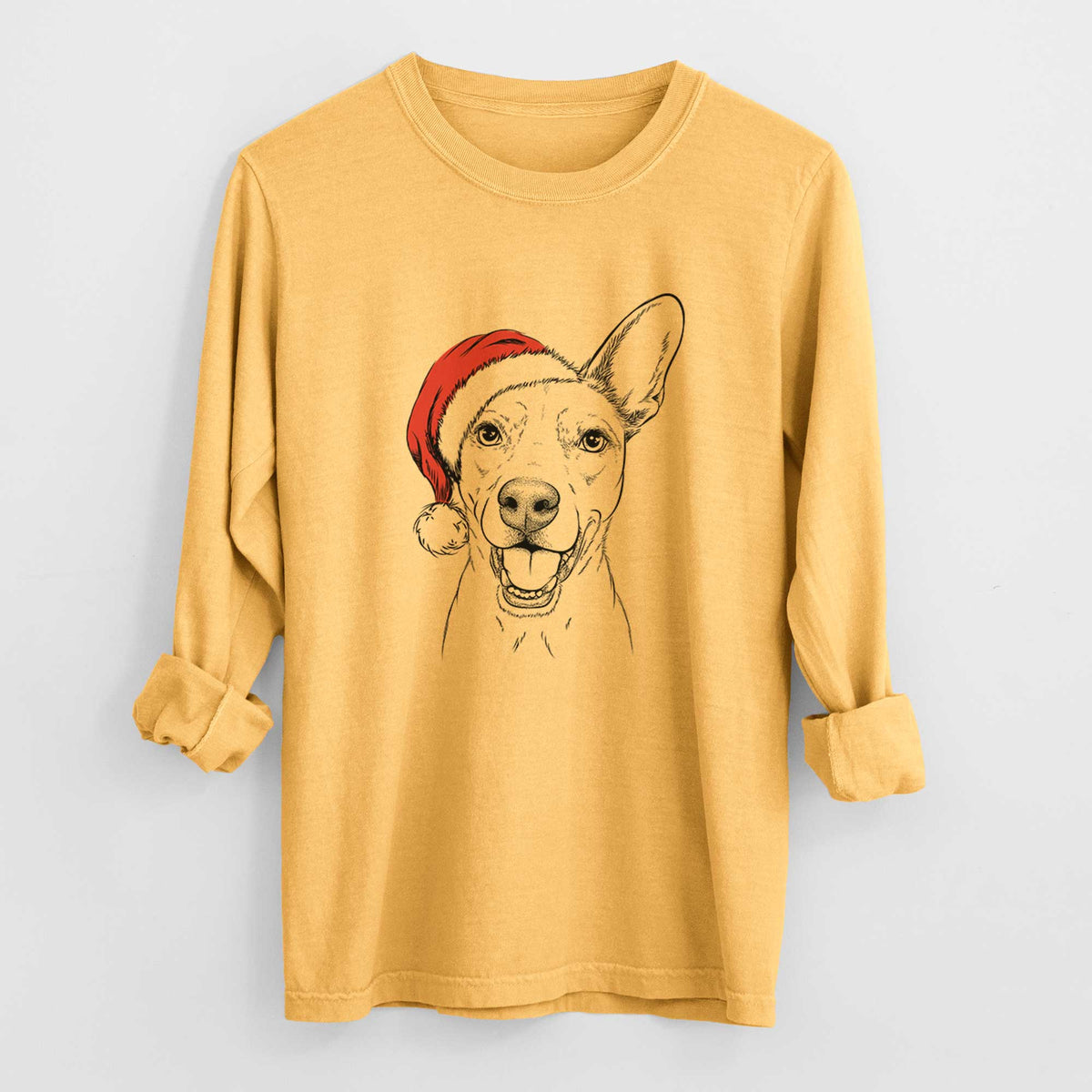 Santa Radar the Pitbull Mix - Heavyweight 100% Cotton Long Sleeve