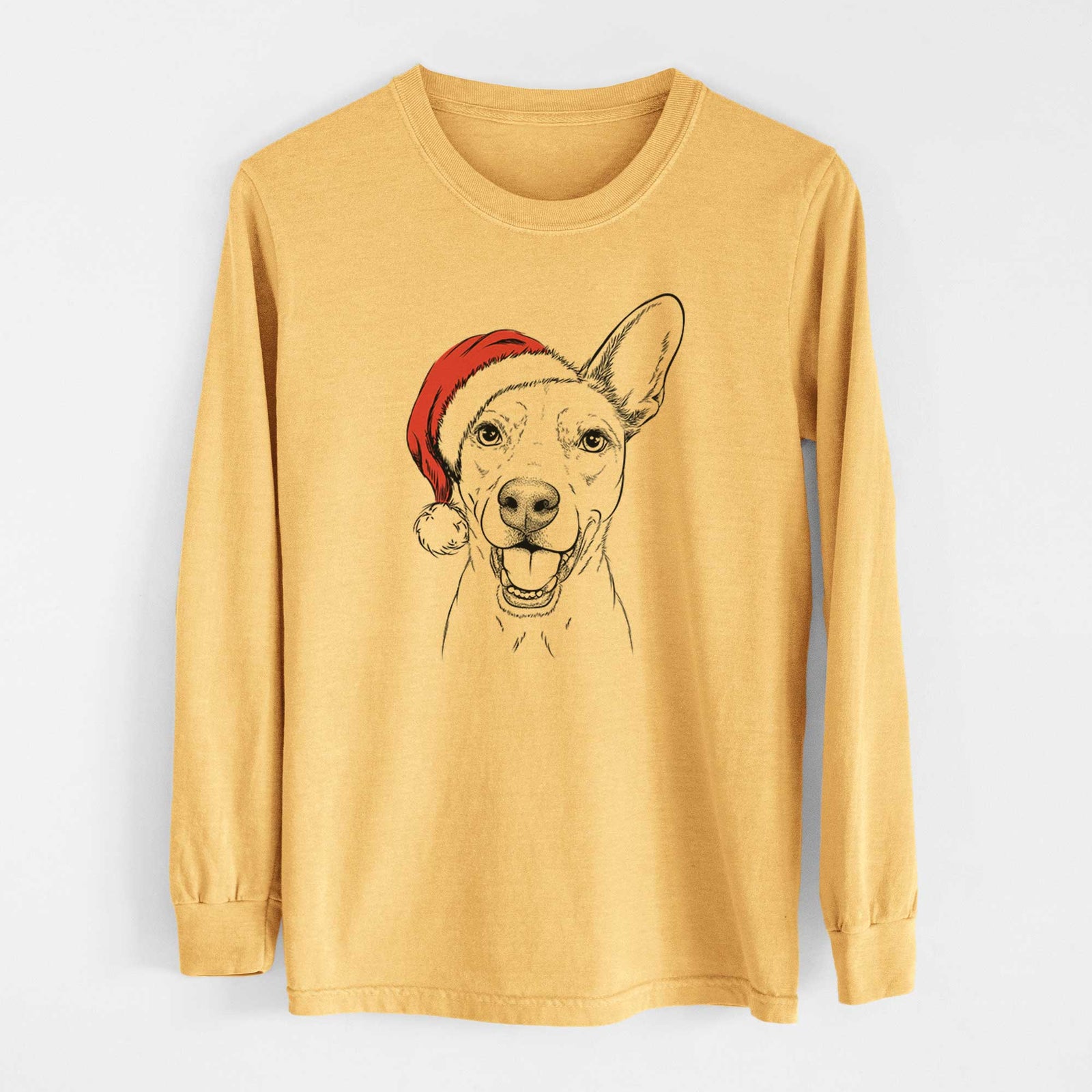 Santa Radar the Pitbull Mix - Heavyweight 100% Cotton Long Sleeve