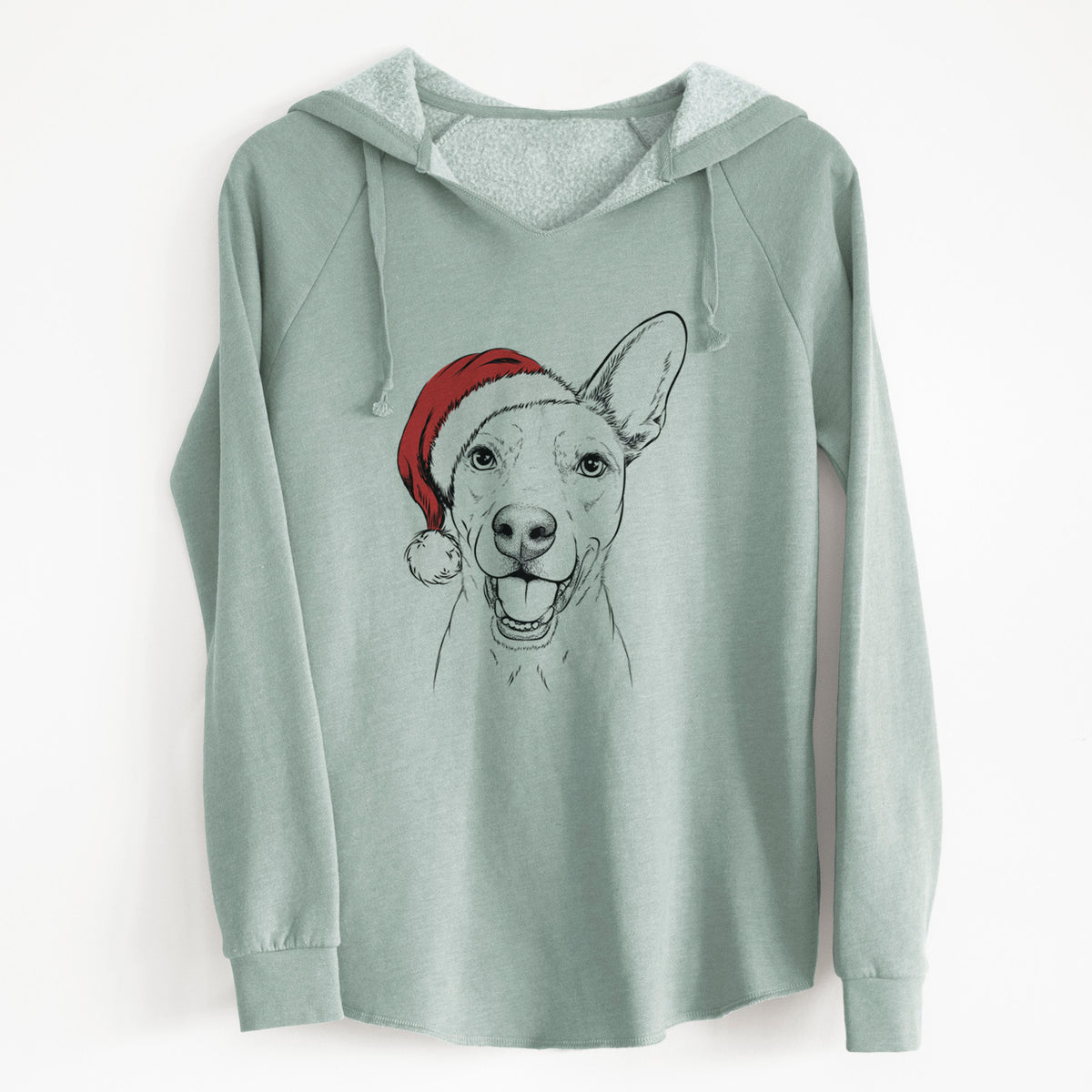Santa Radar the Pitbull Mix - Cali Wave Hooded Sweatshirt