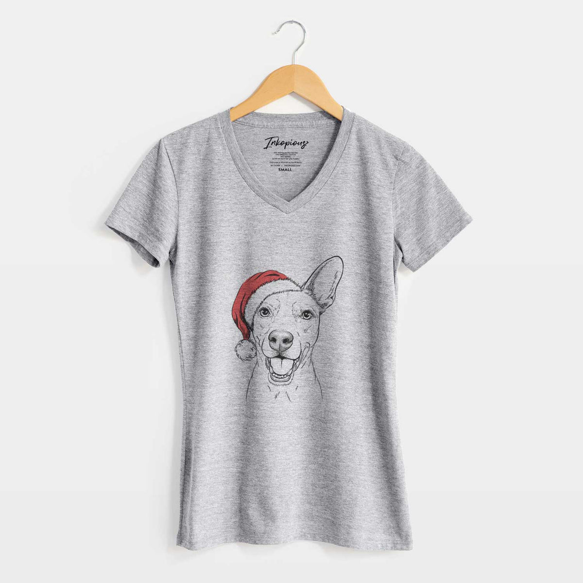 Santa Radar the Pitbull Mix - Women's V-neck Shirt