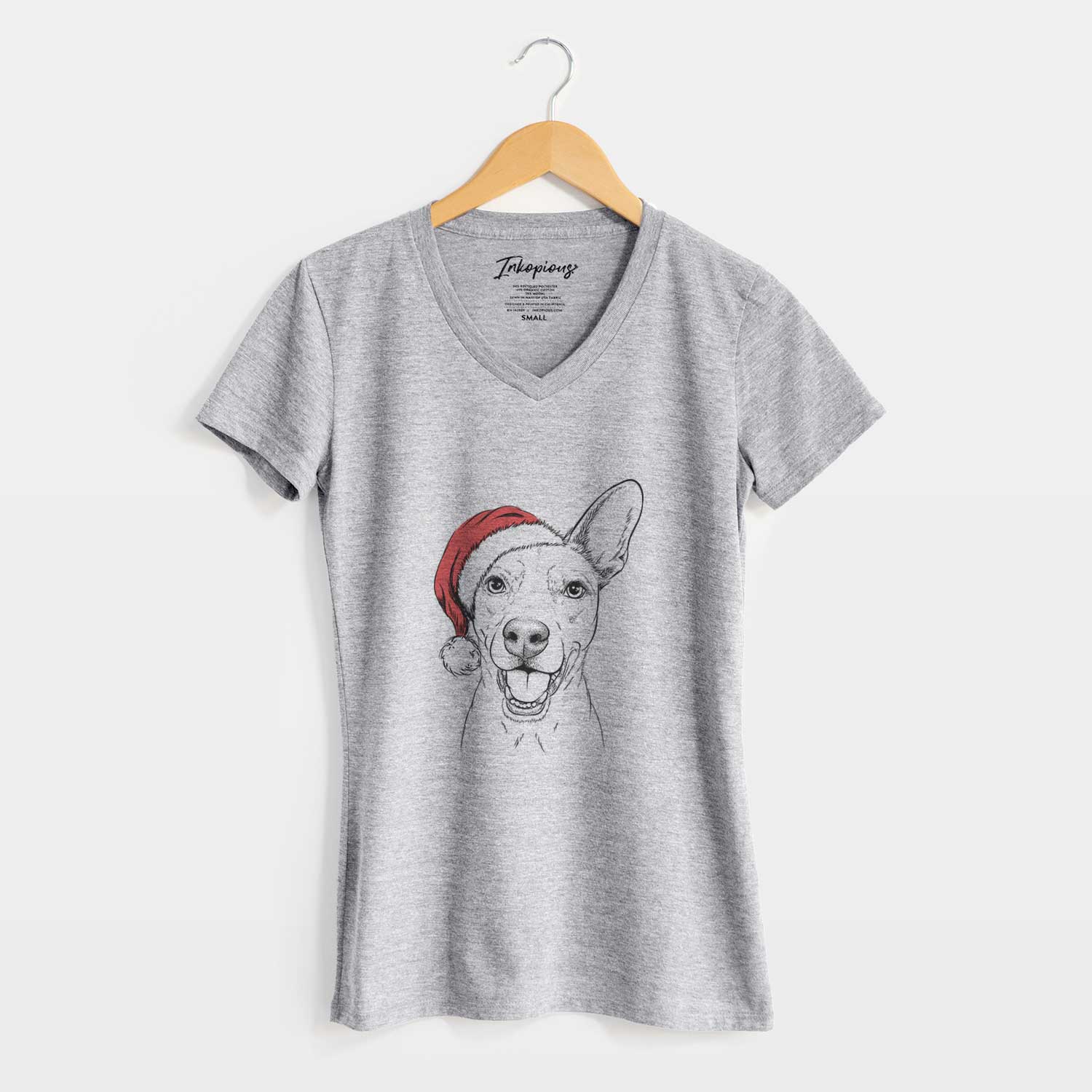 Santa Radar the Pitbull Mix - Women's V-neck Shirt
