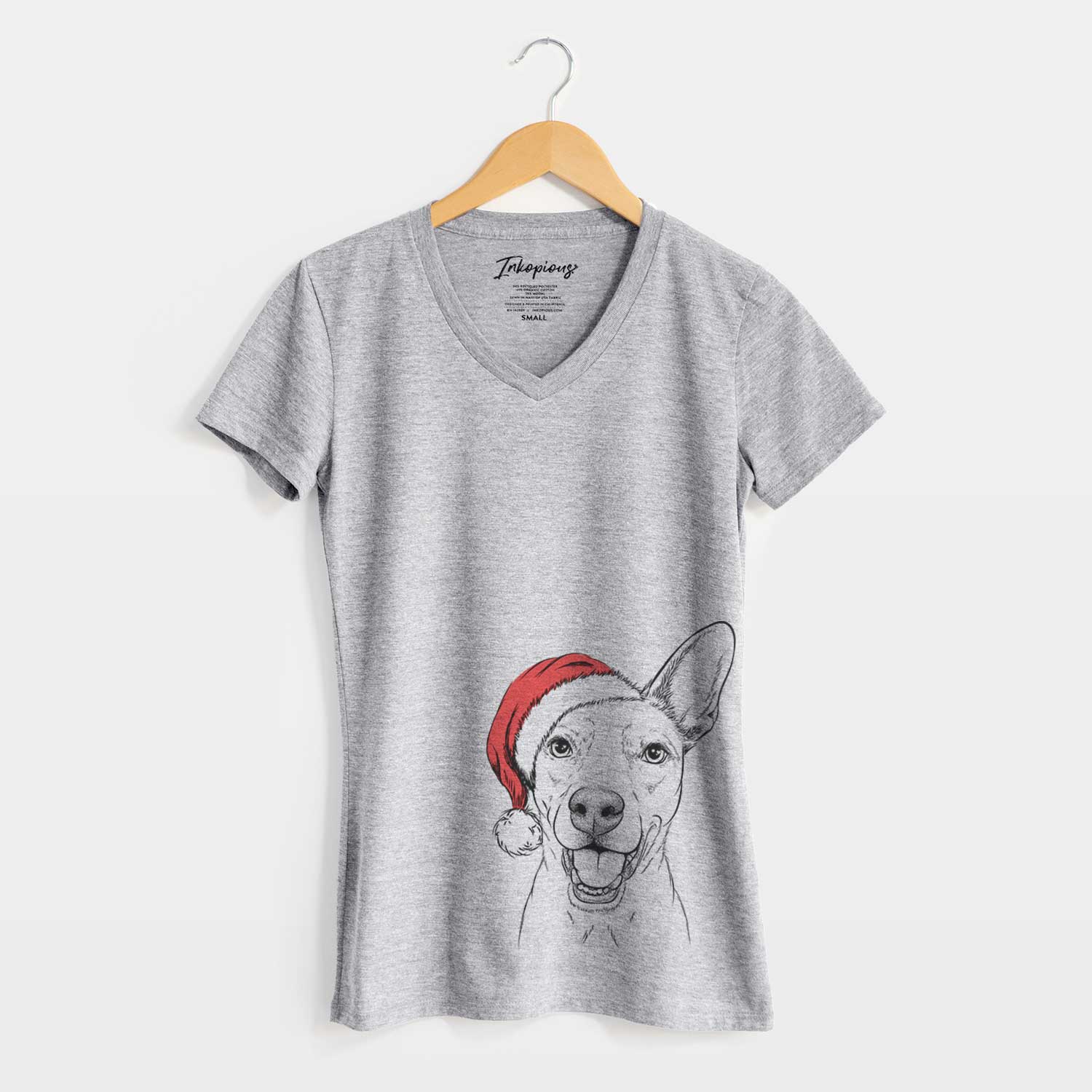 Santa Radar the Pitbull Mix - Women's V-neck Shirt