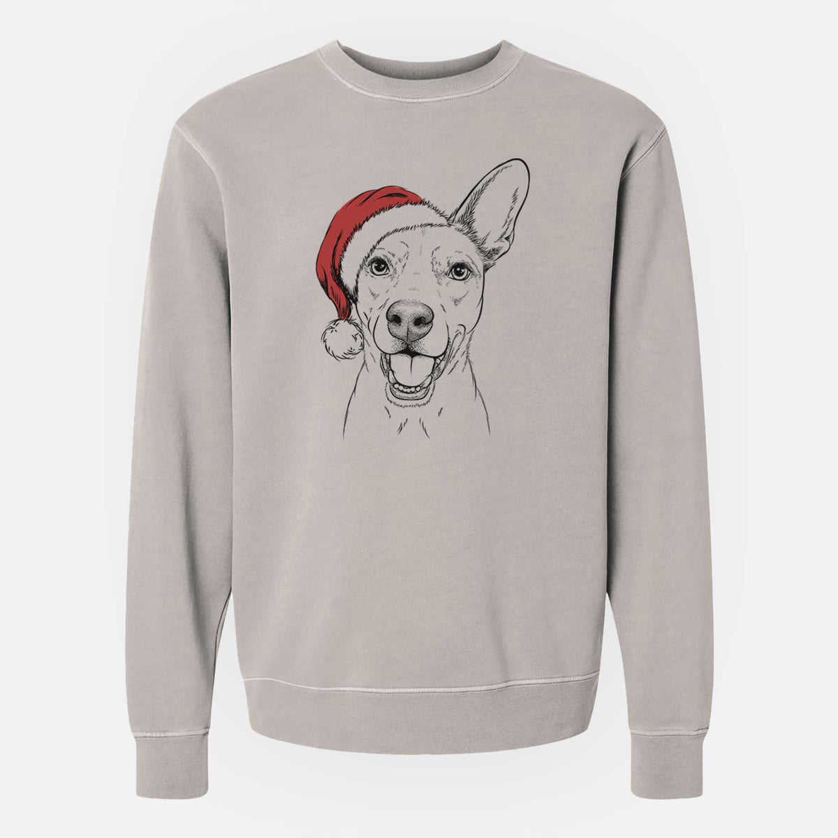 Santa Radar the Pitbull Mix - Unisex Pigment Dyed Crew Sweatshirt