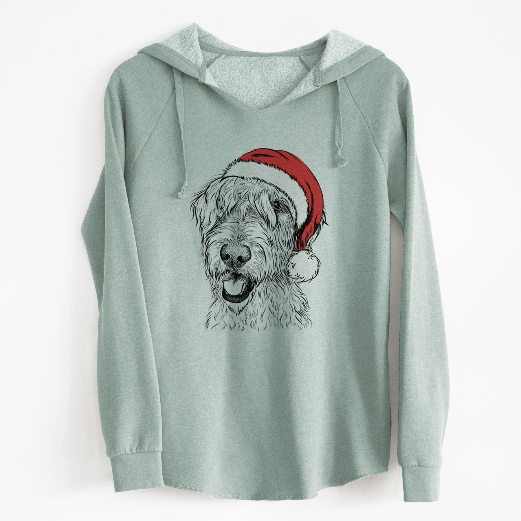 Santa Ragnar the Irish Wolfhound - Cali Wave Hooded Sweatshirt