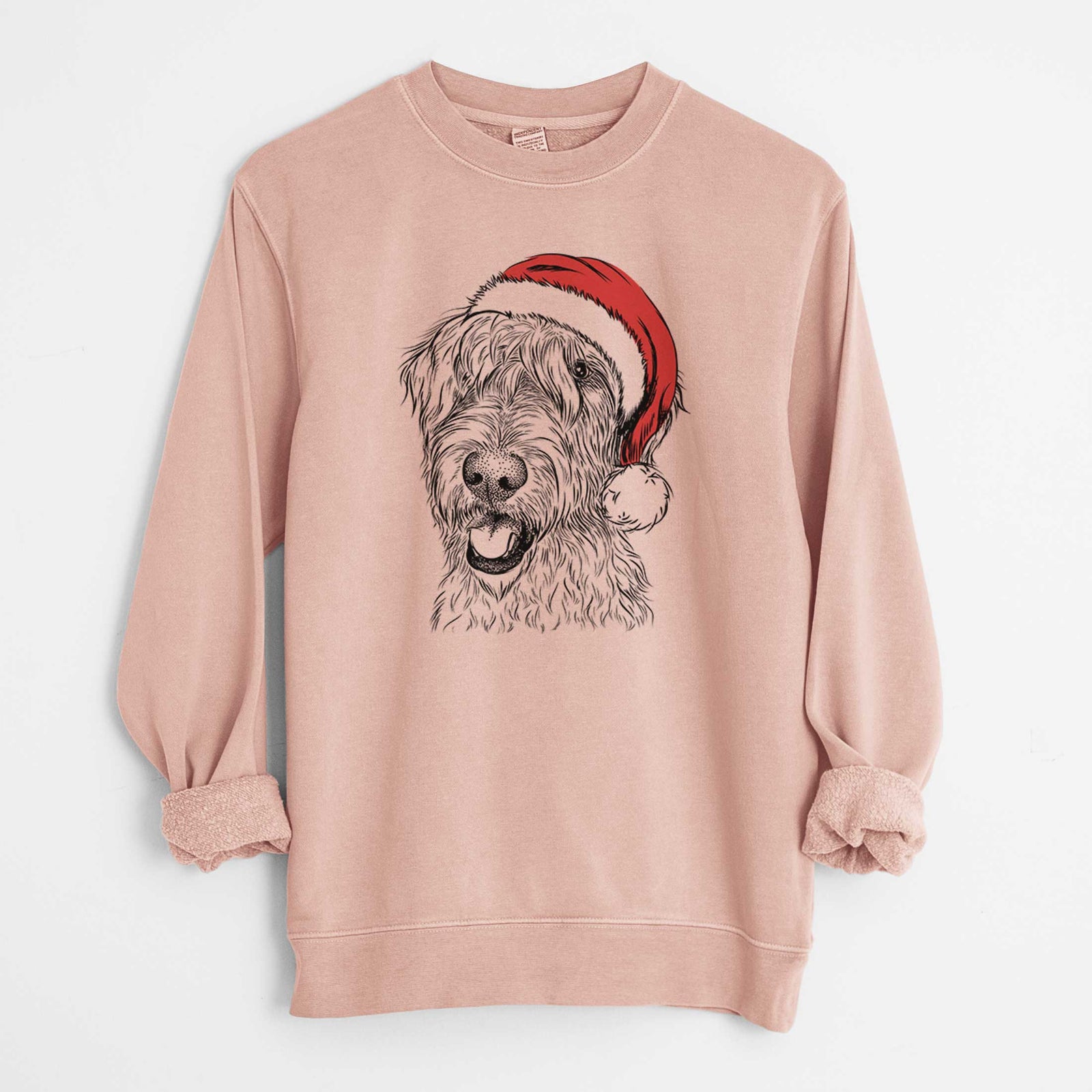 Santa Ragnar the Irish Wolfhound - Unisex Pigment Dyed Crew Sweatshirt