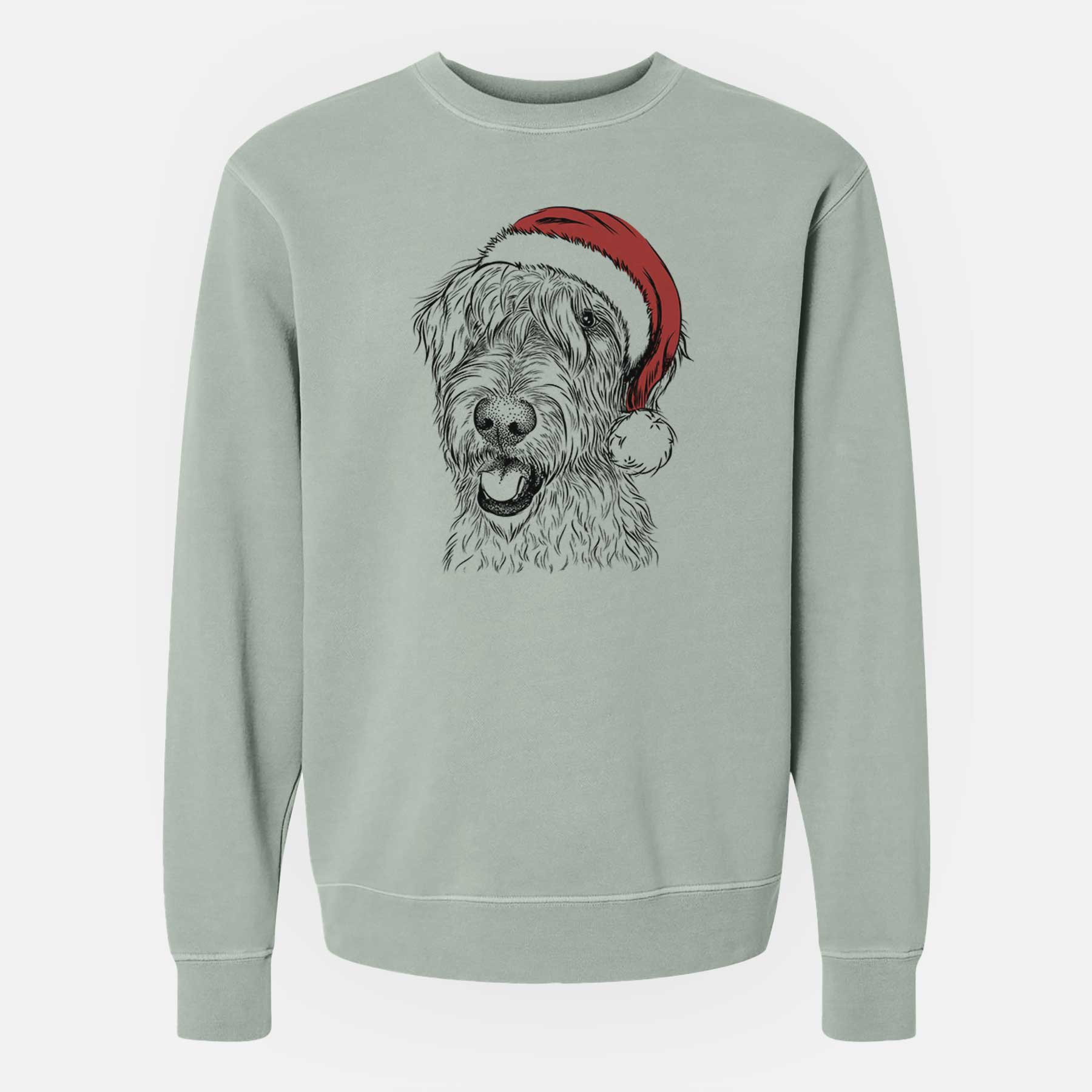 Santa Ragnar the Irish Wolfhound - Unisex Pigment Dyed Crew Sweatshirt