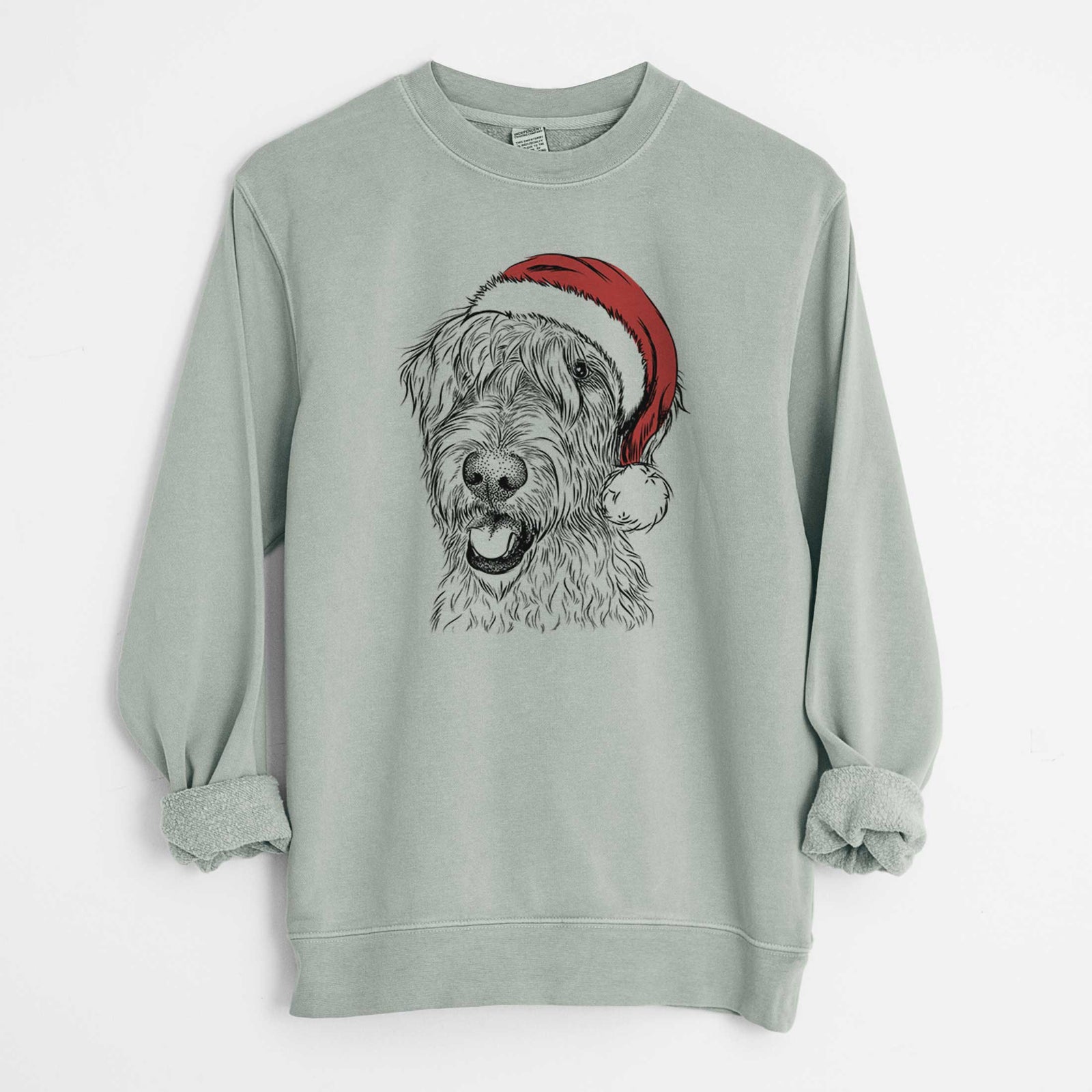 Santa Ragnar the Irish Wolfhound - Unisex Pigment Dyed Crew Sweatshirt