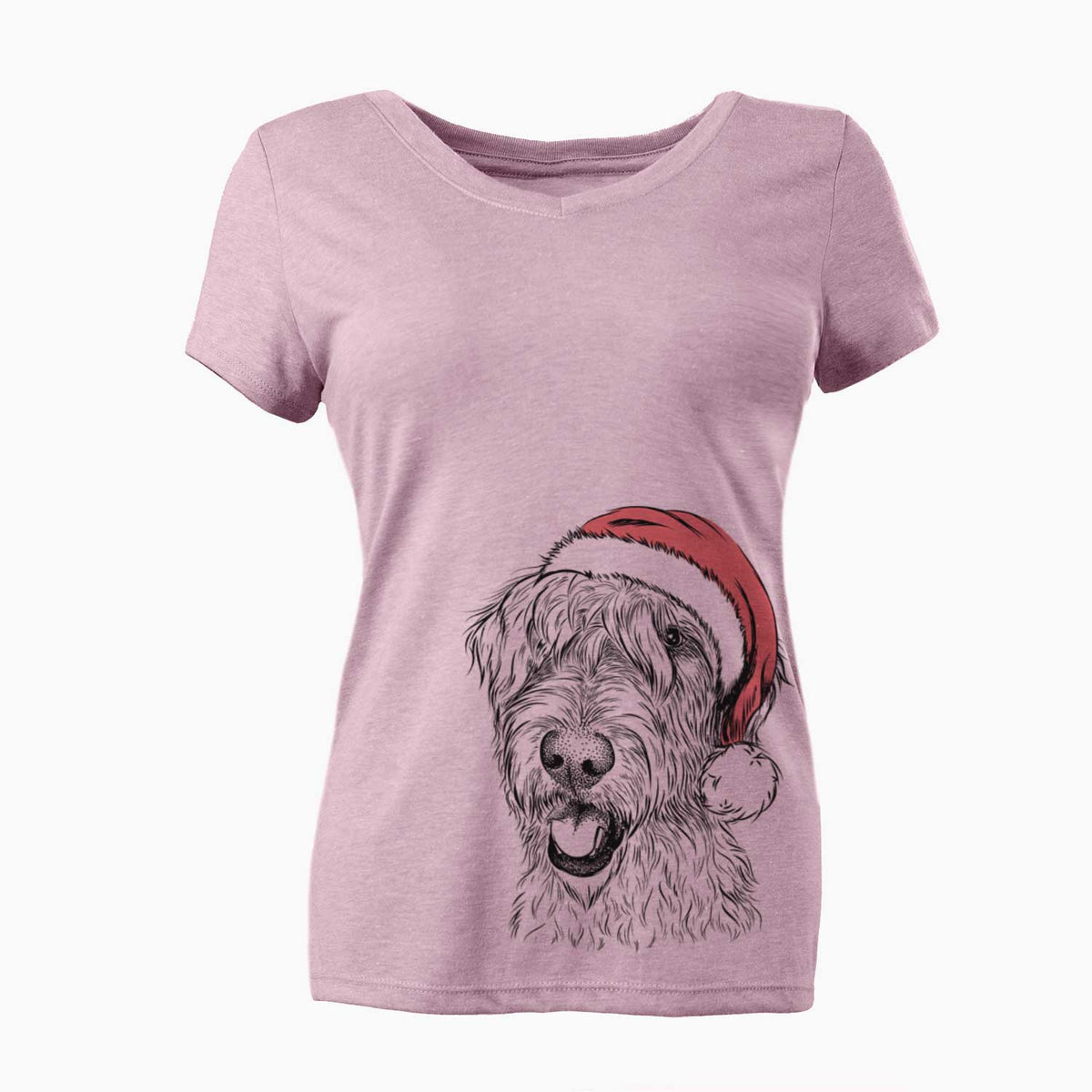 Santa Ragnar the Irish Wolfhound - Women's V-neck Shirt