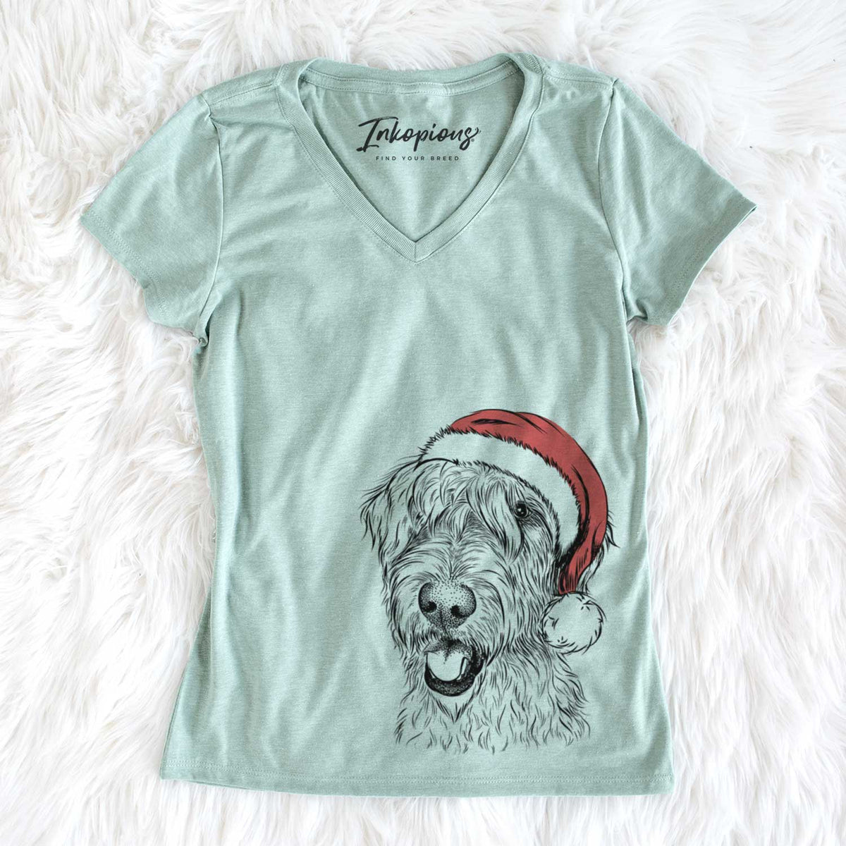 Santa Ragnar the Irish Wolfhound - Women&#39;s V-neck Shirt