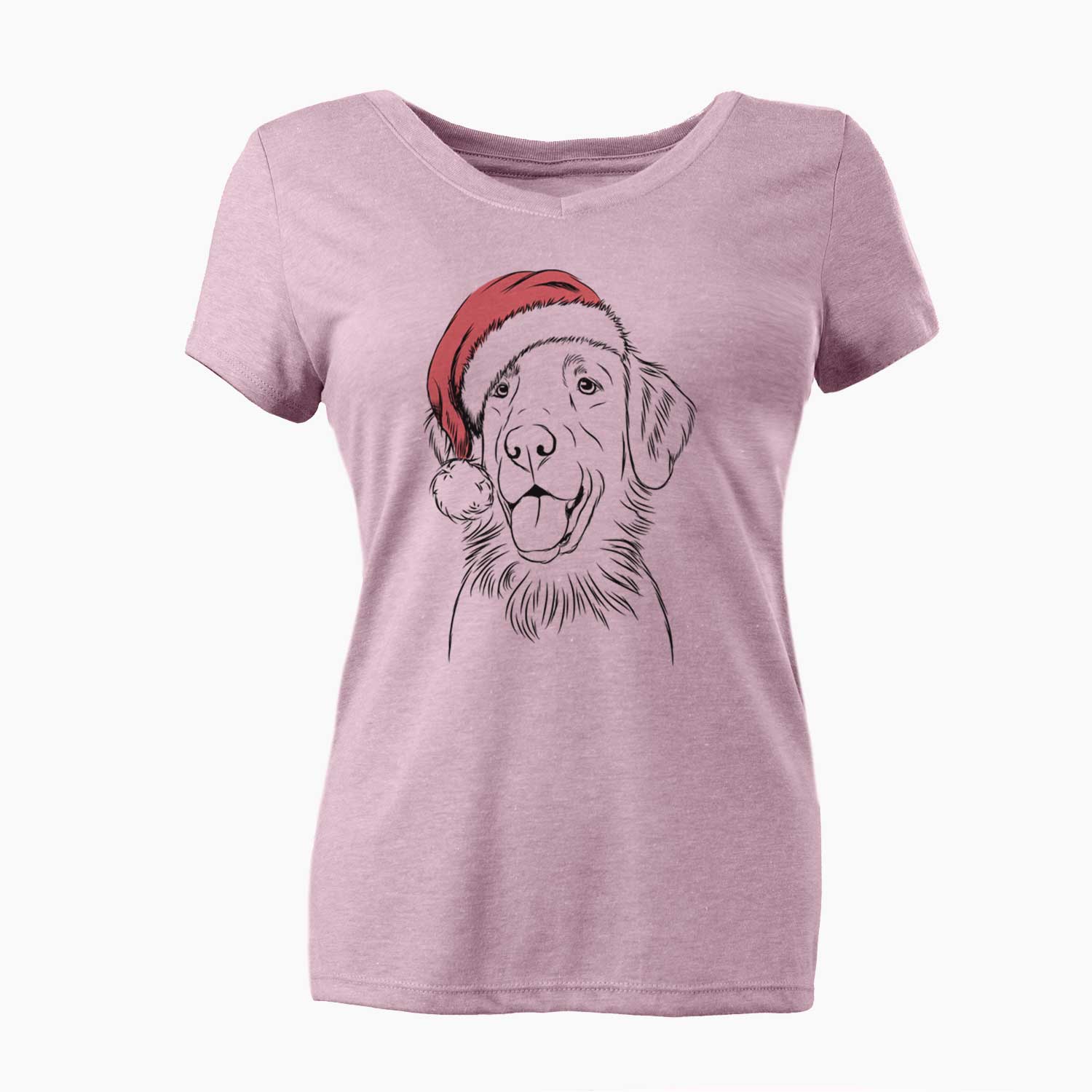 Santa Raisin the Flat Coated Retriever - Women's V-neck Shirt