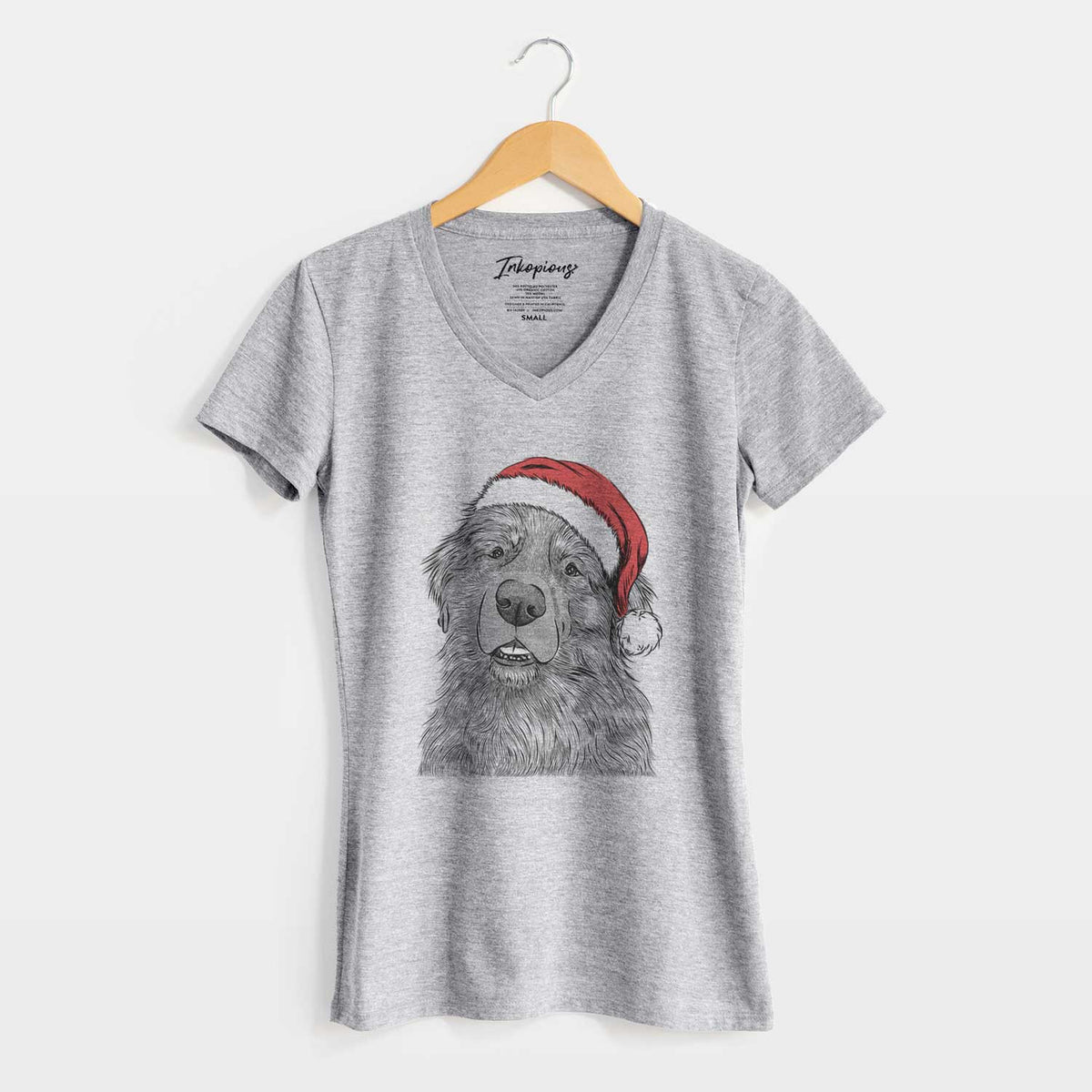 Santa Ralph the Leonberger - Women's V-neck Shirt