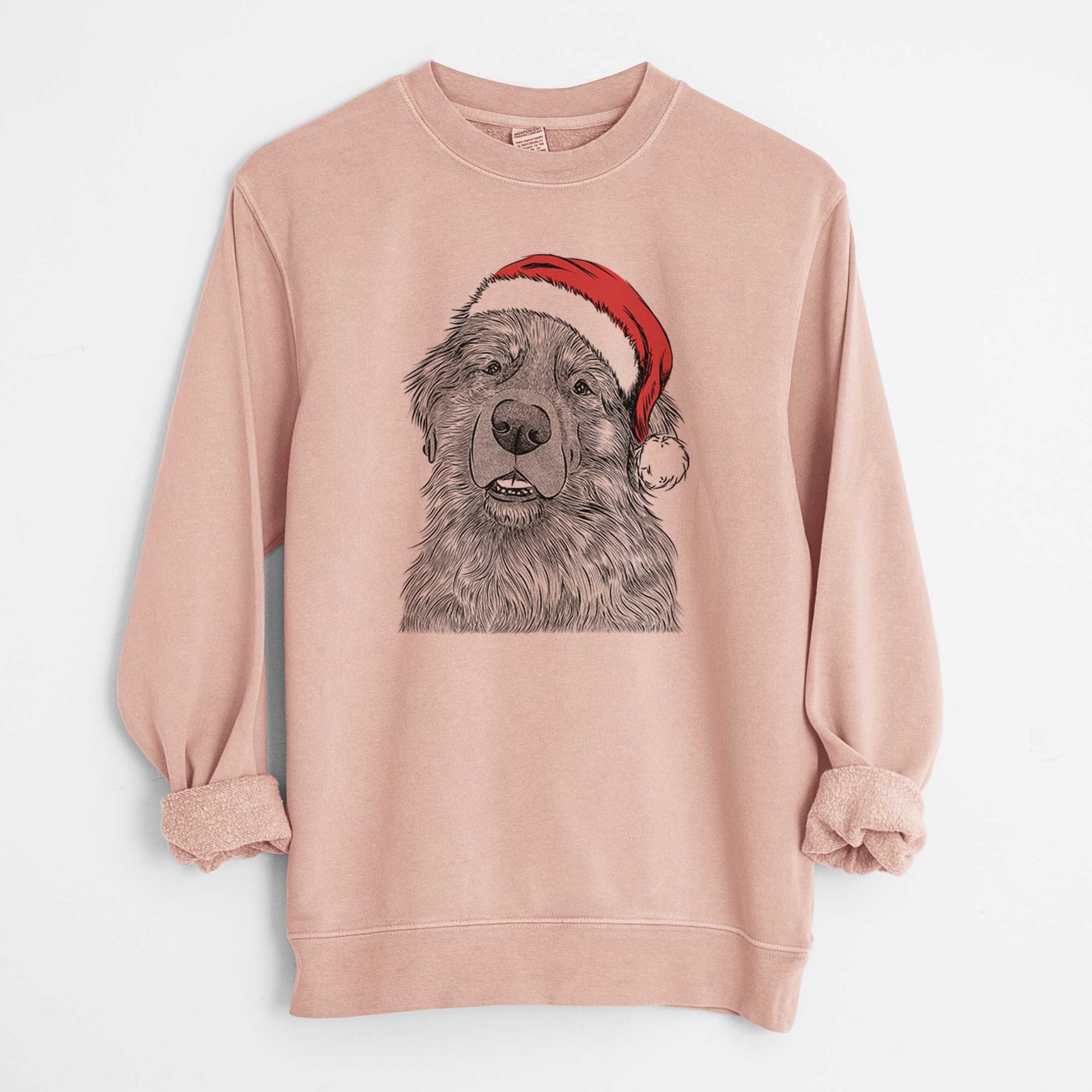 Santa Ralph the Leonberger - Unisex Pigment Dyed Crew Sweatshirt