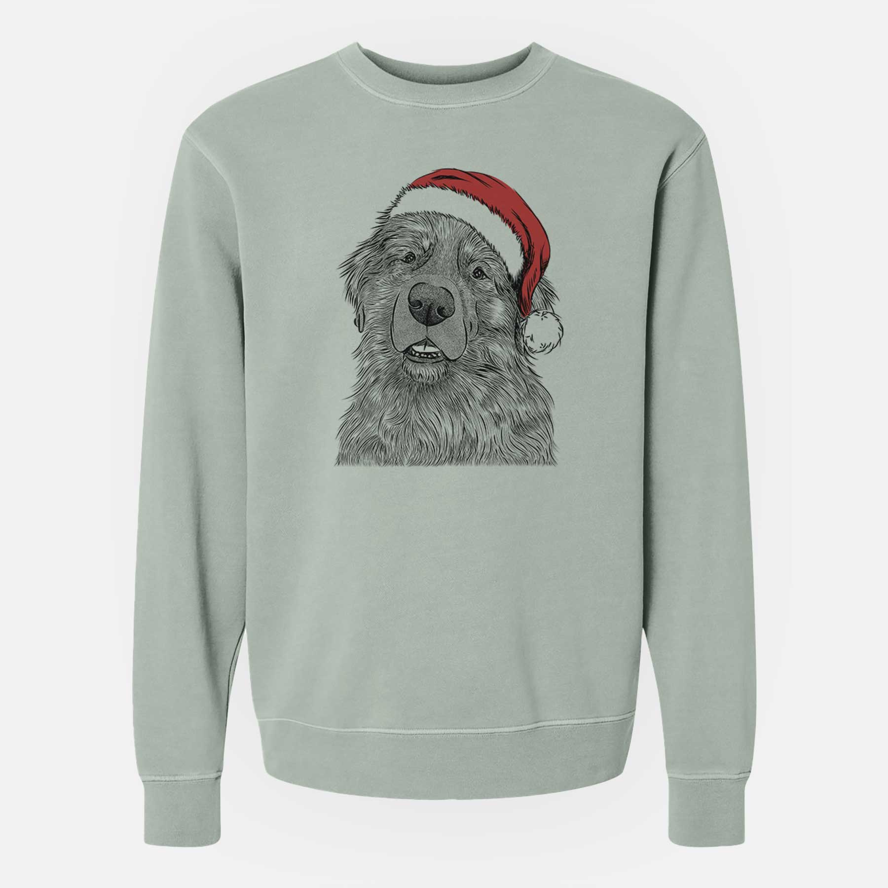 Santa Ralph the Leonberger - Unisex Pigment Dyed Crew Sweatshirt