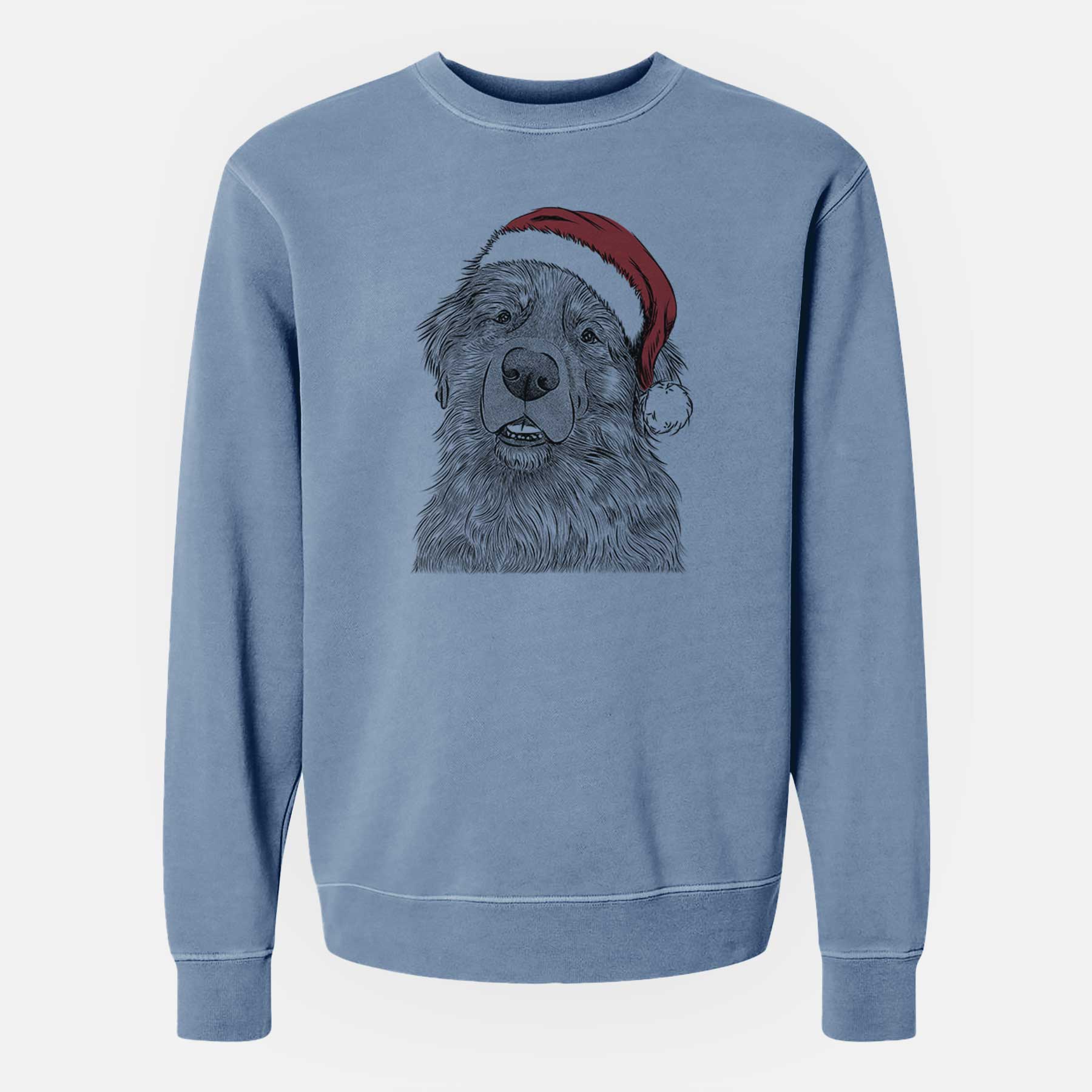 Santa Ralph the Leonberger - Unisex Pigment Dyed Crew Sweatshirt