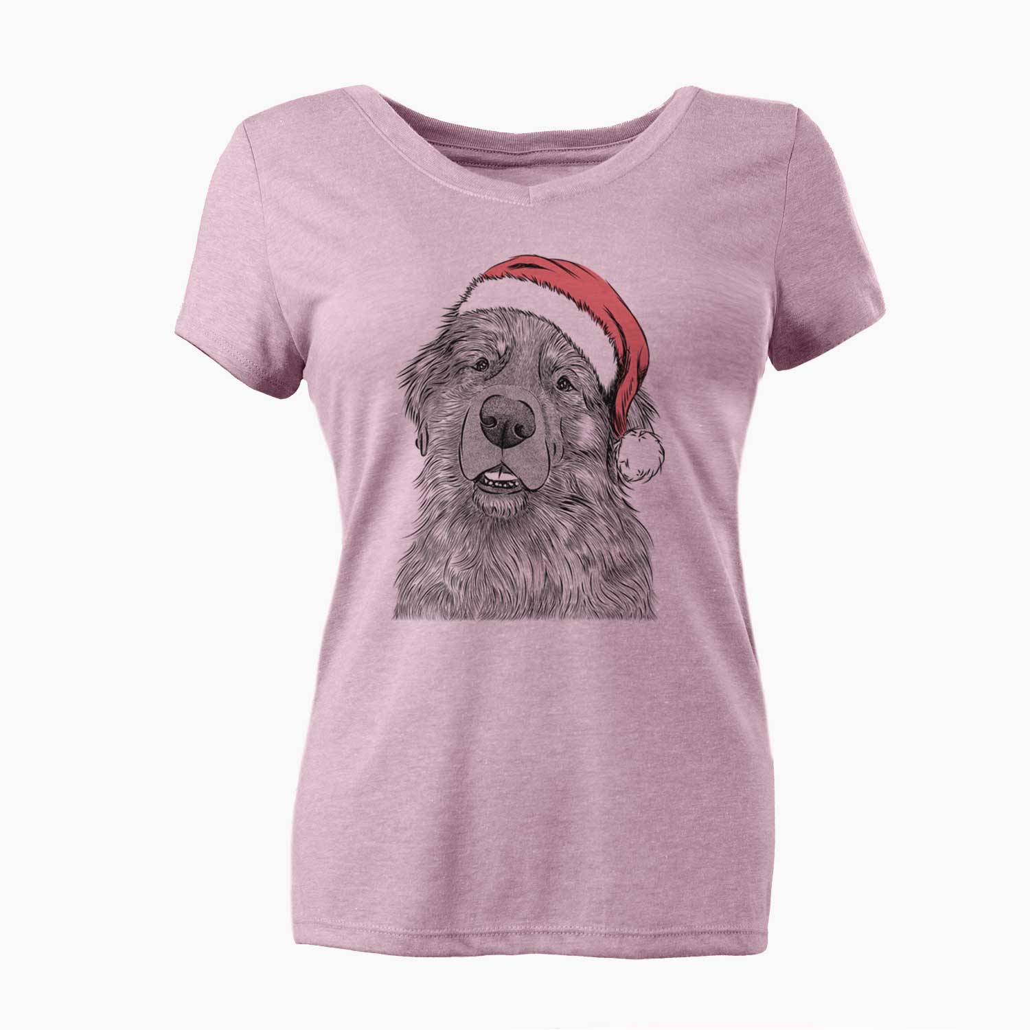 Santa Ralph the Leonberger - Women's V-neck Shirt
