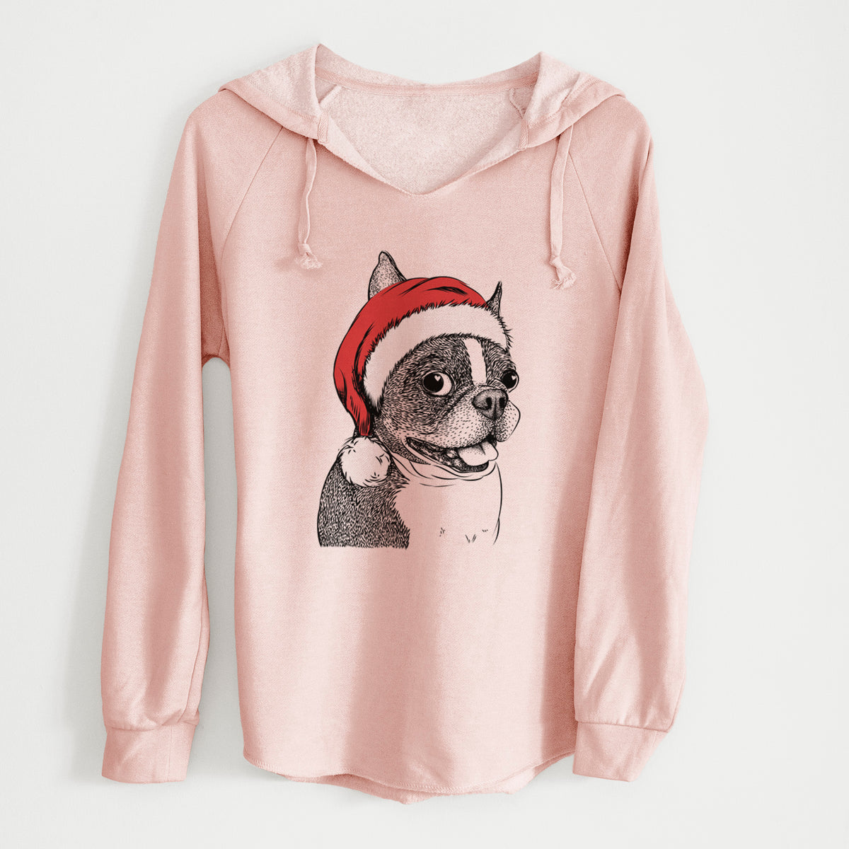 Santa Ralphie the Boston Terrier - Cali Wave Hooded Sweatshirt