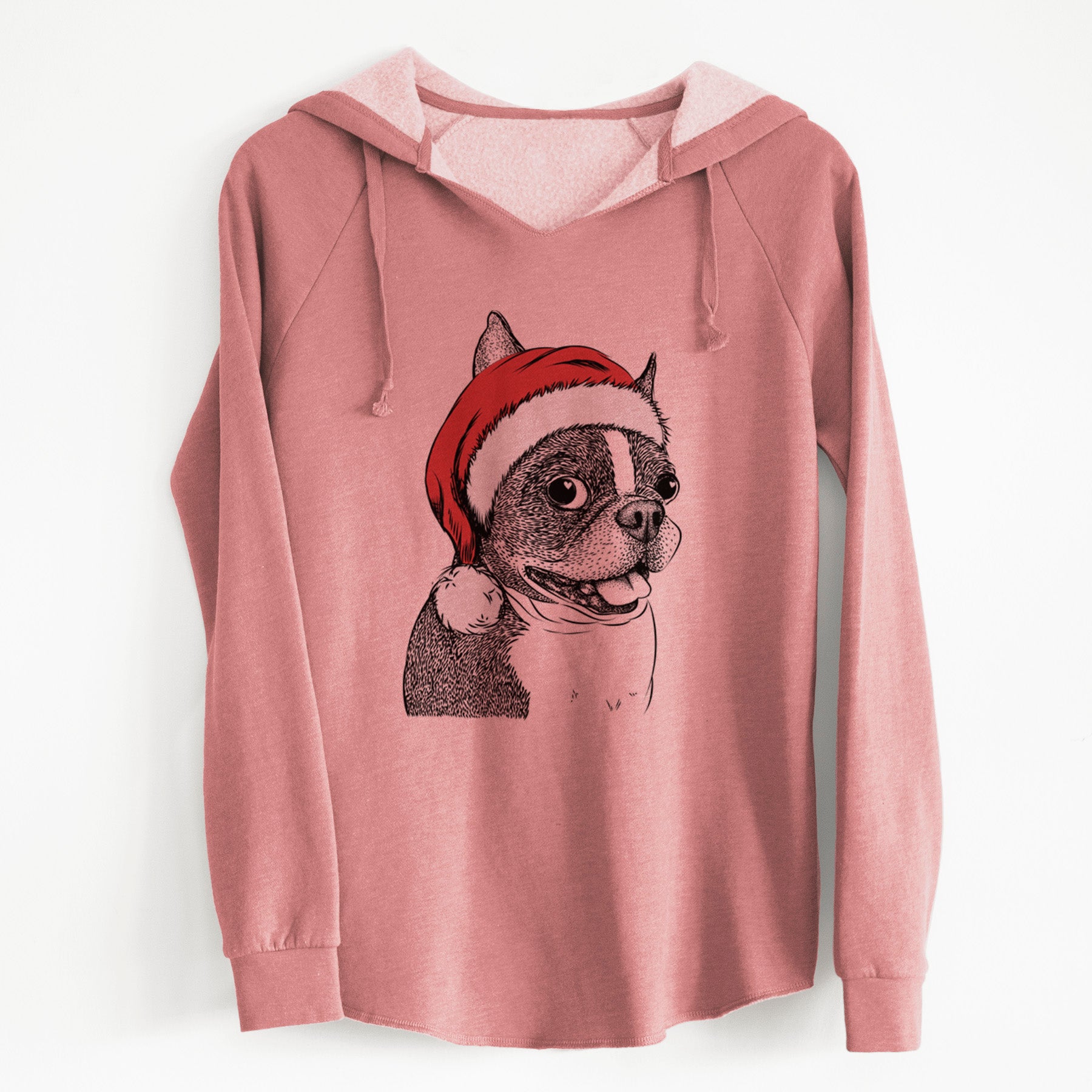 Santa Ralphie the Boston Terrier - Cali Wave Hooded Sweatshirt