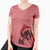 Santa Ralphie the Boston Terrier - Women's V-neck Shirt