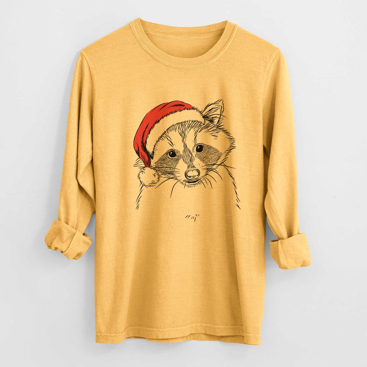 Santa Randy the Raccoon - Heavyweight 100% Cotton Long Sleeve