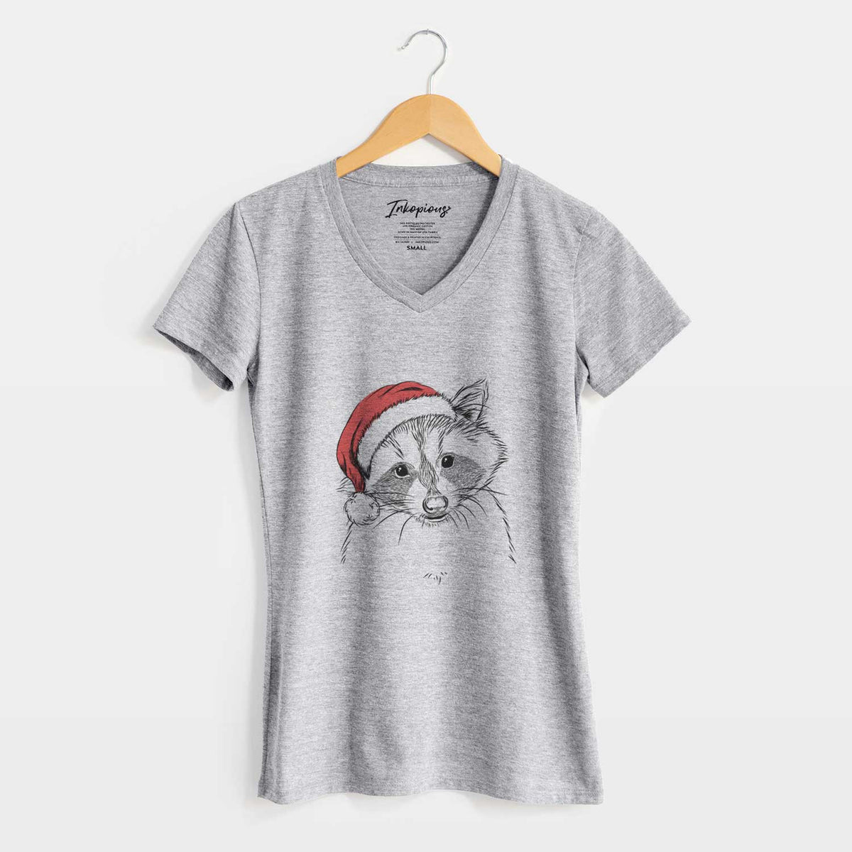 Santa Randy the Raccoon - Women's V-neck Shirt