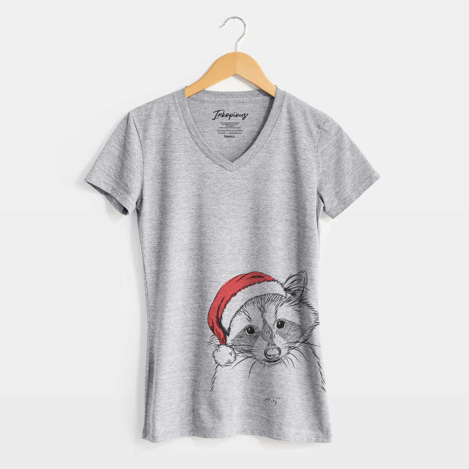 Santa Randy the Raccoon - Women's V-neck Shirt